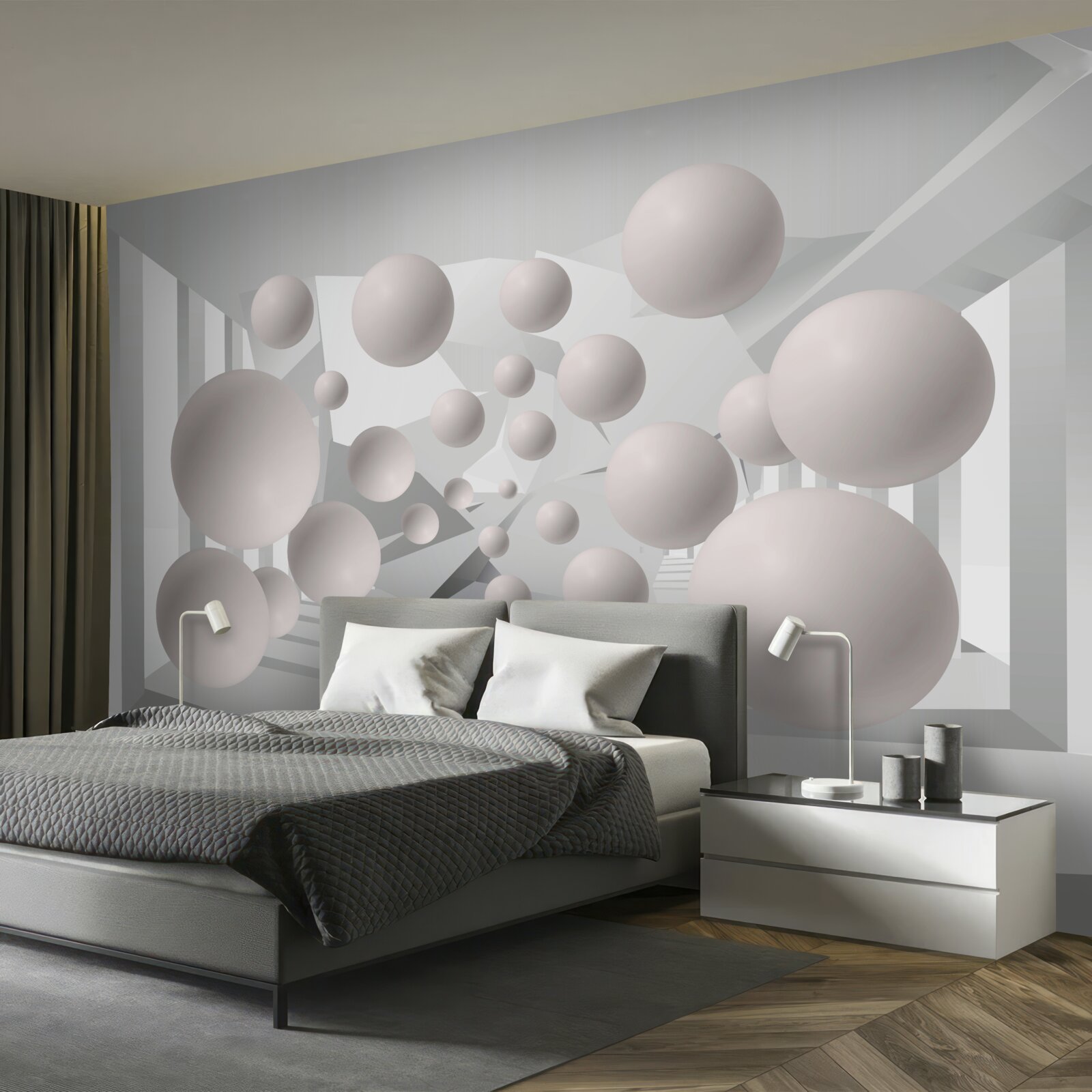 Фотошпалери повітряні кульки світло-кремового кольору