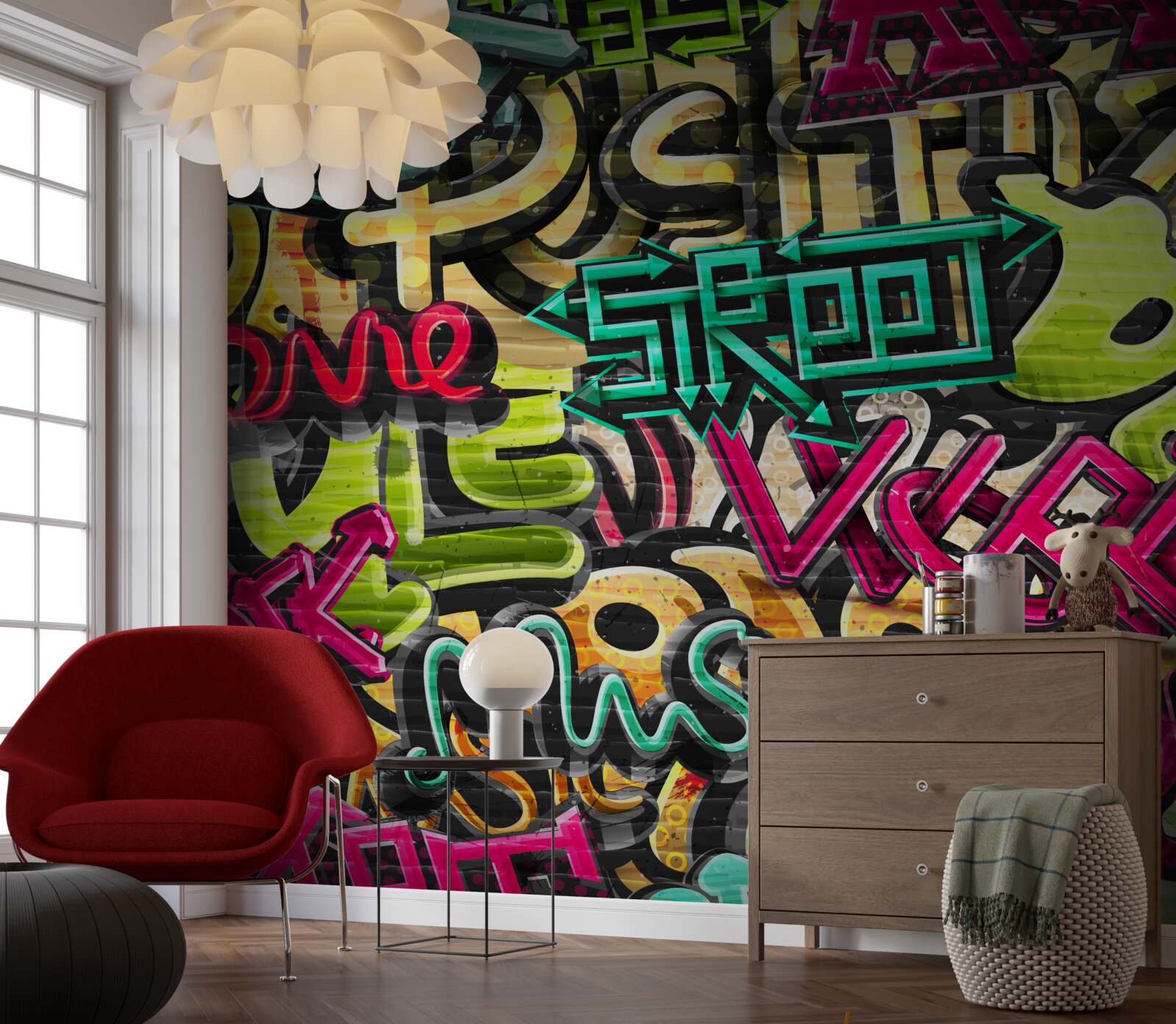 Фотошпалери написи в стилі графіті