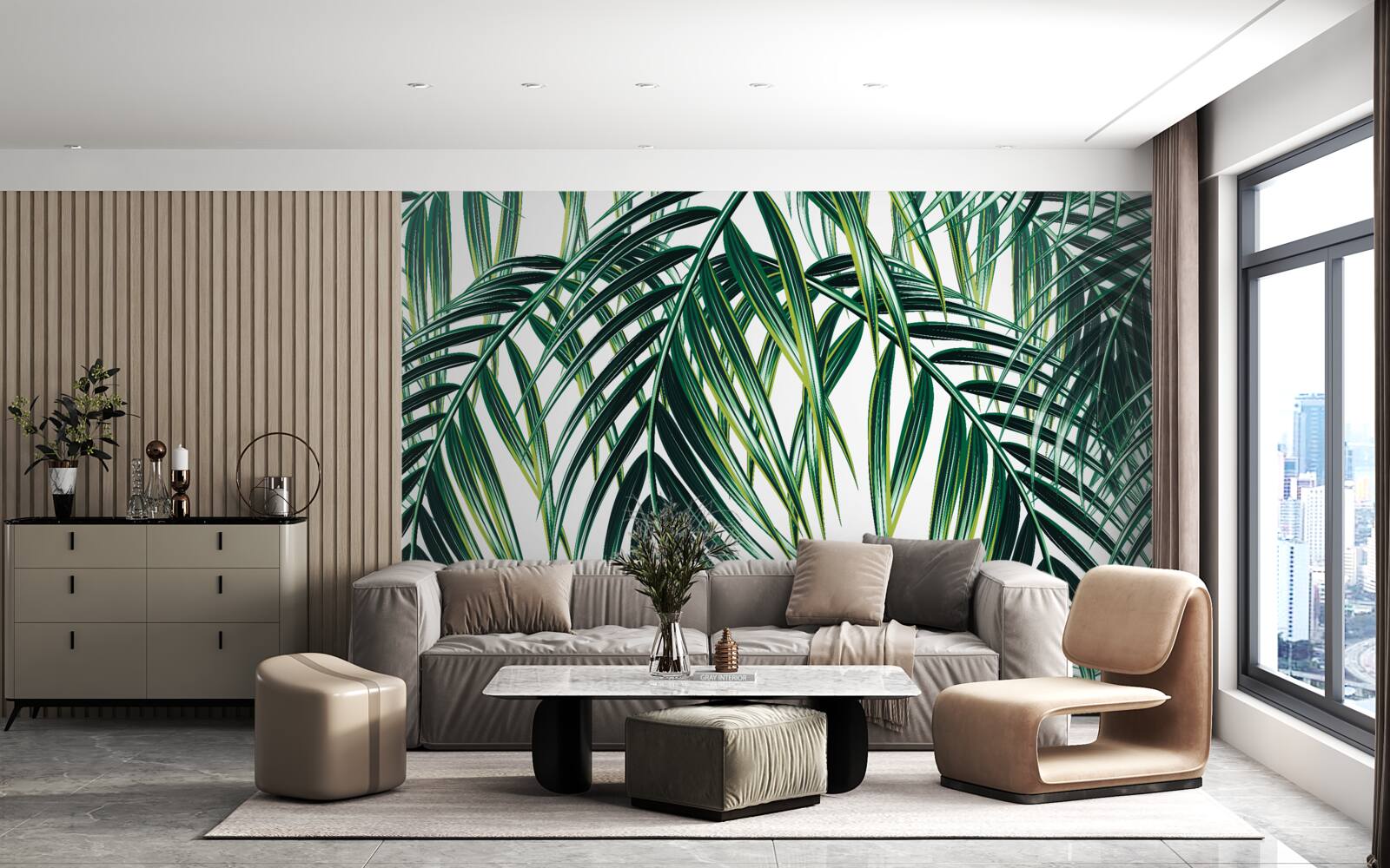 Фотошпалери пишна зелена папороть