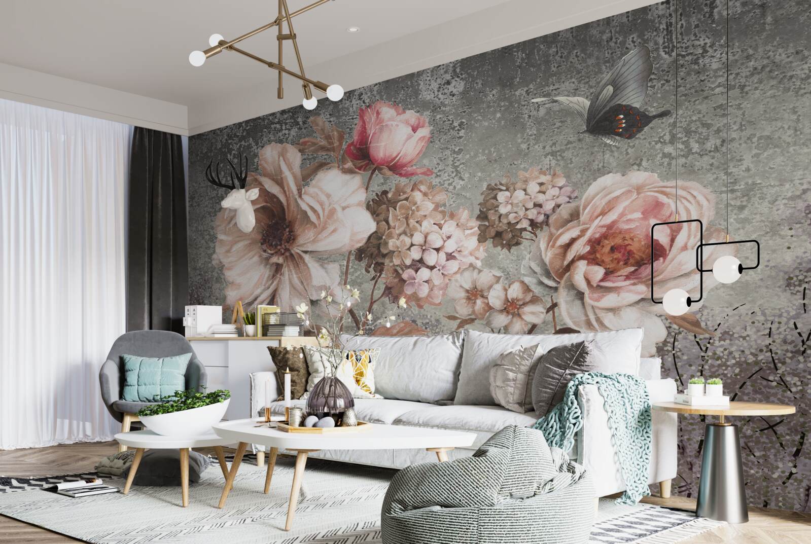 Фотошпалери ніжно-рожеві бутони красивих квітів