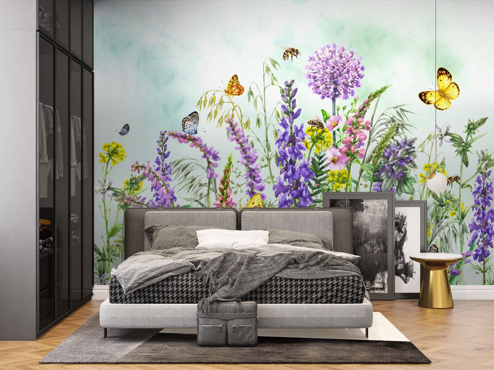 Фотошпалери лугові рослини влітку під ясним небом