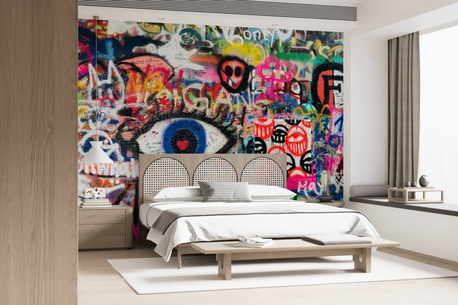 Фотошпалери райдужні графіті-композиції