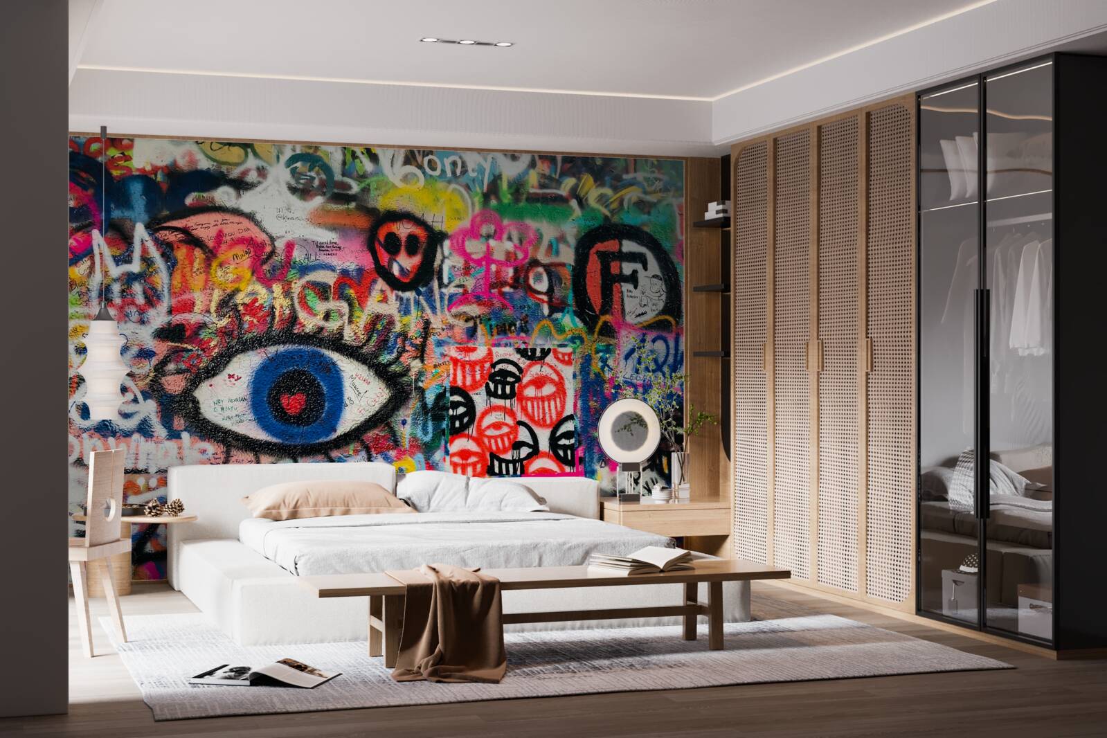 Фотошпалери райдужні графіті-композиції