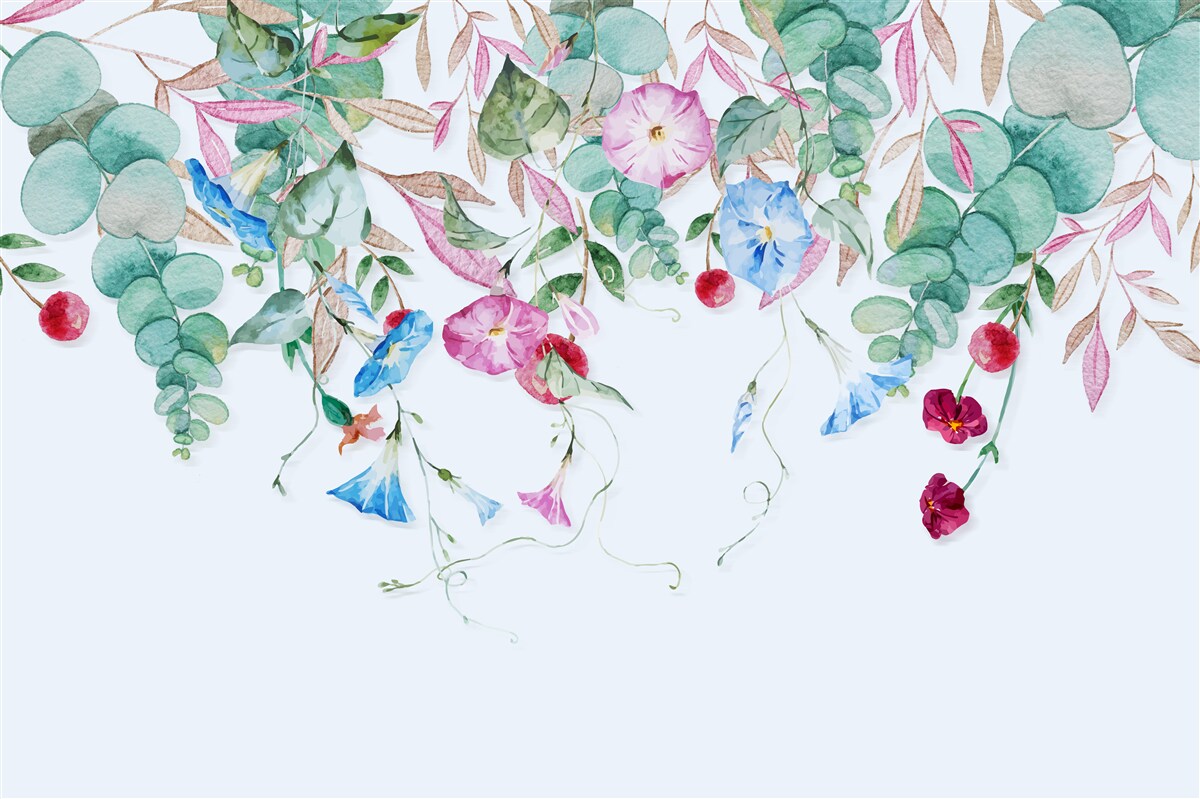 Фотошпалери ароматне поєднання зелені та квітів