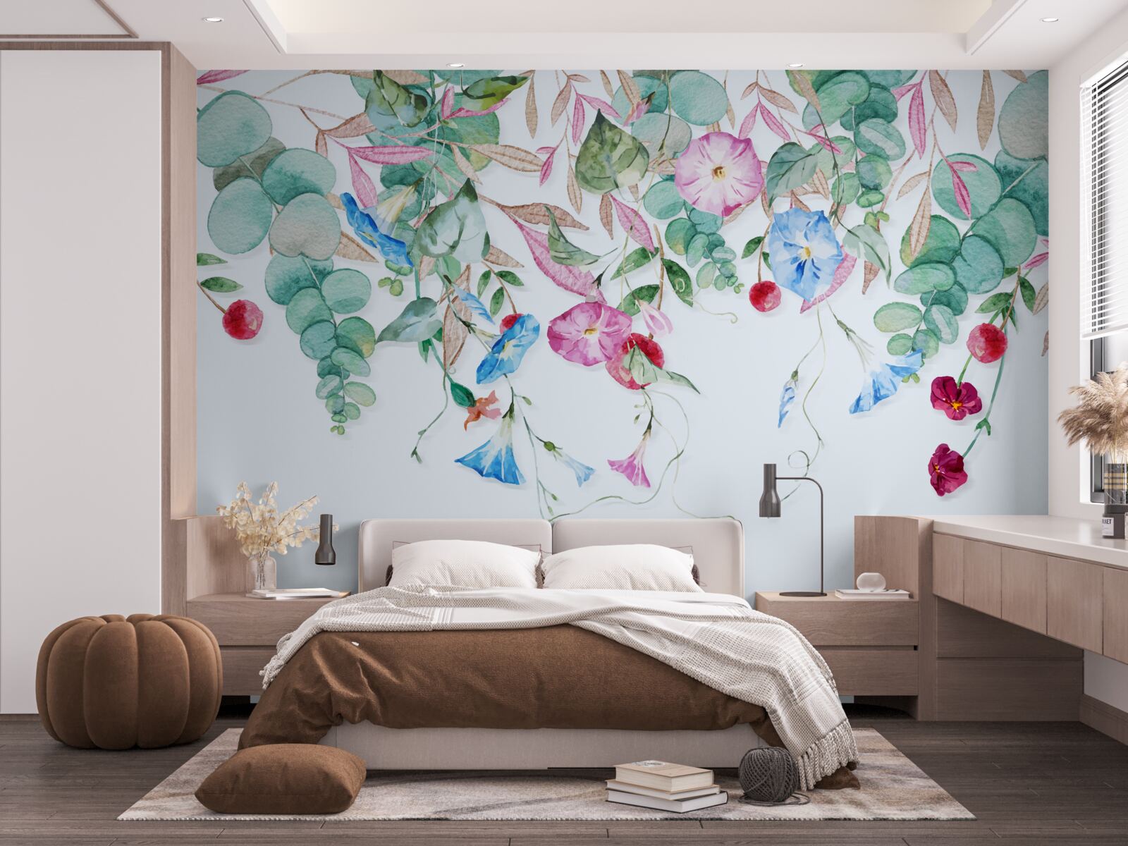 Фотошпалери ароматне поєднання зелені та квітів