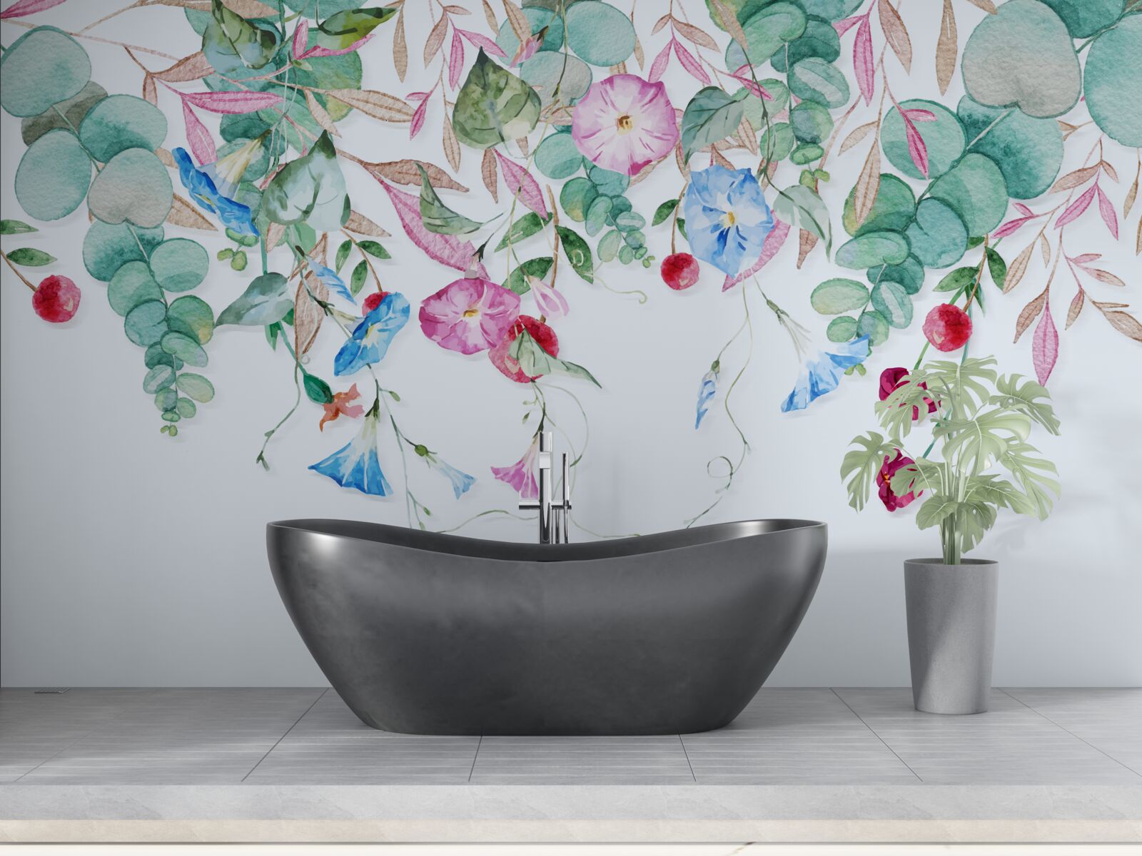 Фотошпалери ароматне поєднання зелені та квітів