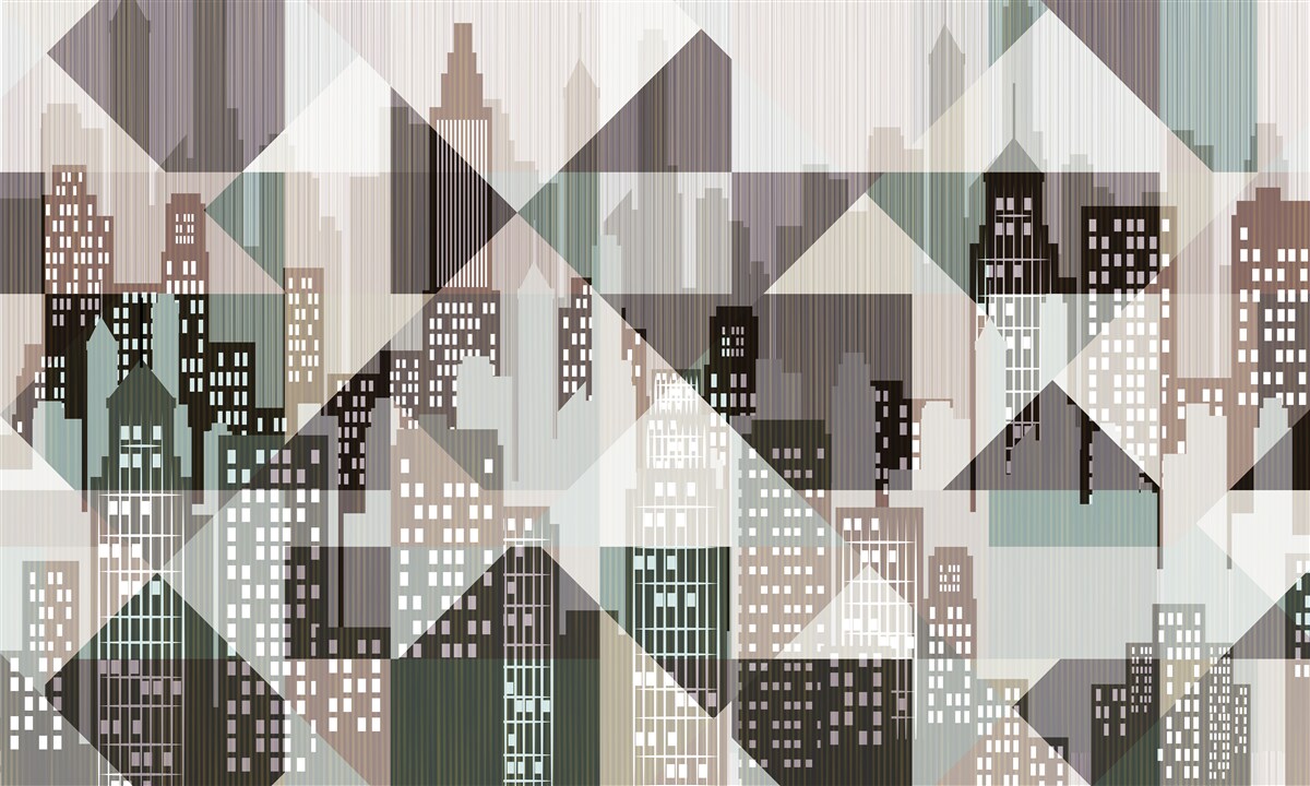 Фотошпалери будинки в абстрактному стилі