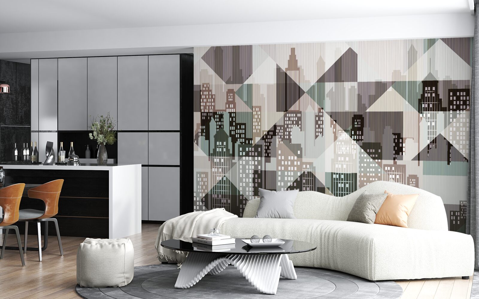 Фотошпалери будинки в абстрактному стилі