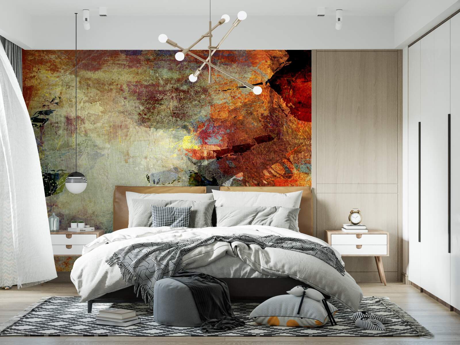 Фотошпалери осінні кольори на яскравому тлі