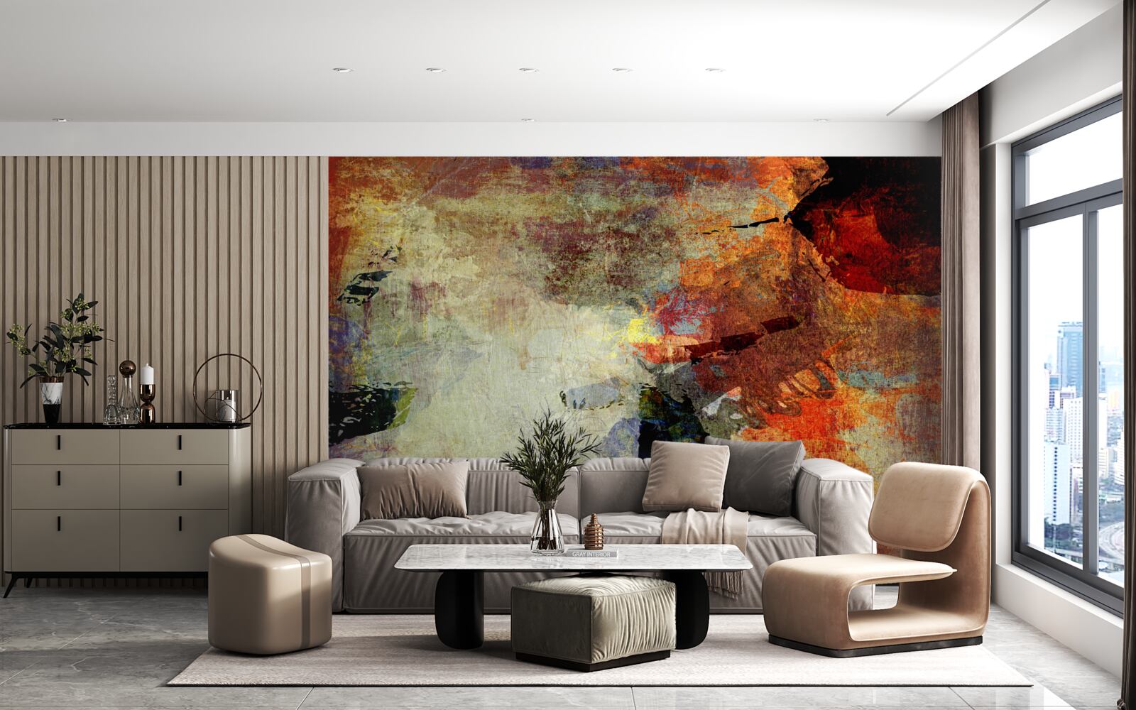 Фотошпалери осінні кольори на яскравому тлі