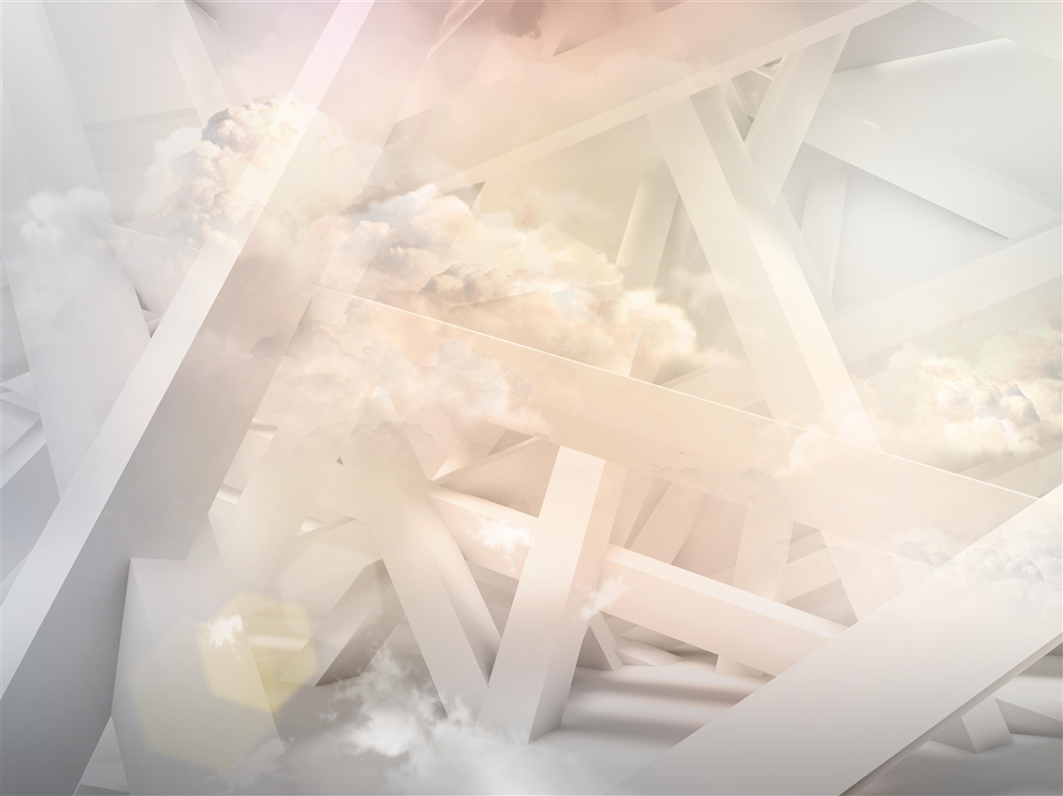 Фотошпалери абстрактні світлові форми та легкі хмари