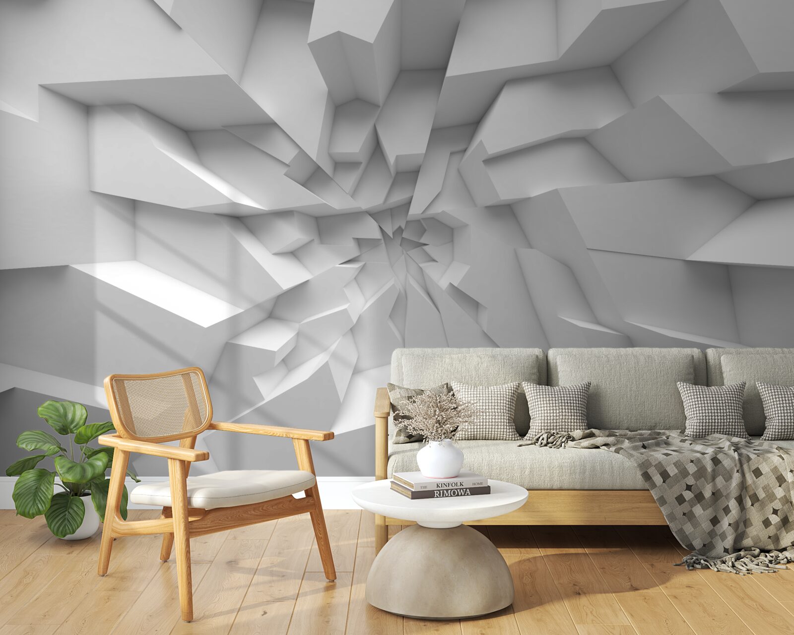 Фотошпалери абстрактні форми 3d