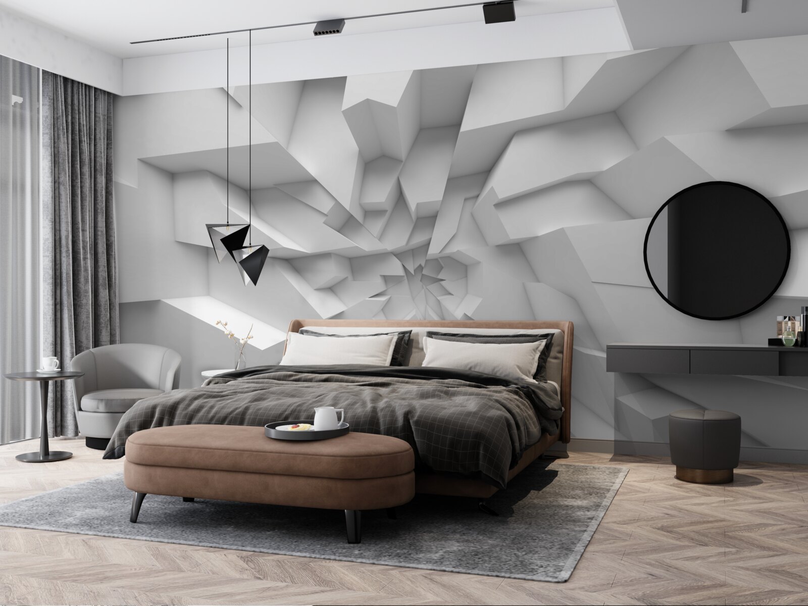 Фотошпалери абстрактні форми 3d