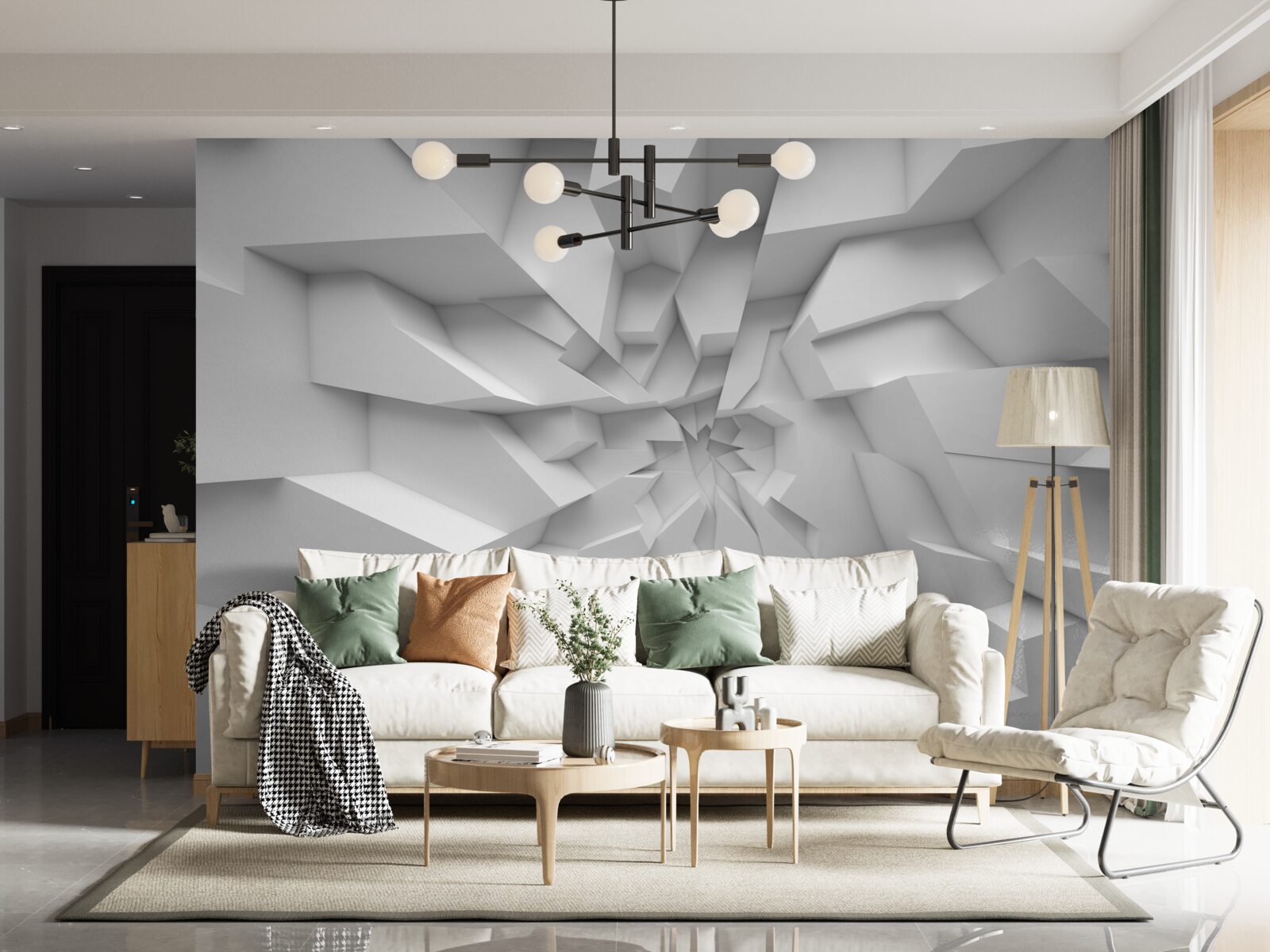 Фотошпалери абстрактні форми 3d