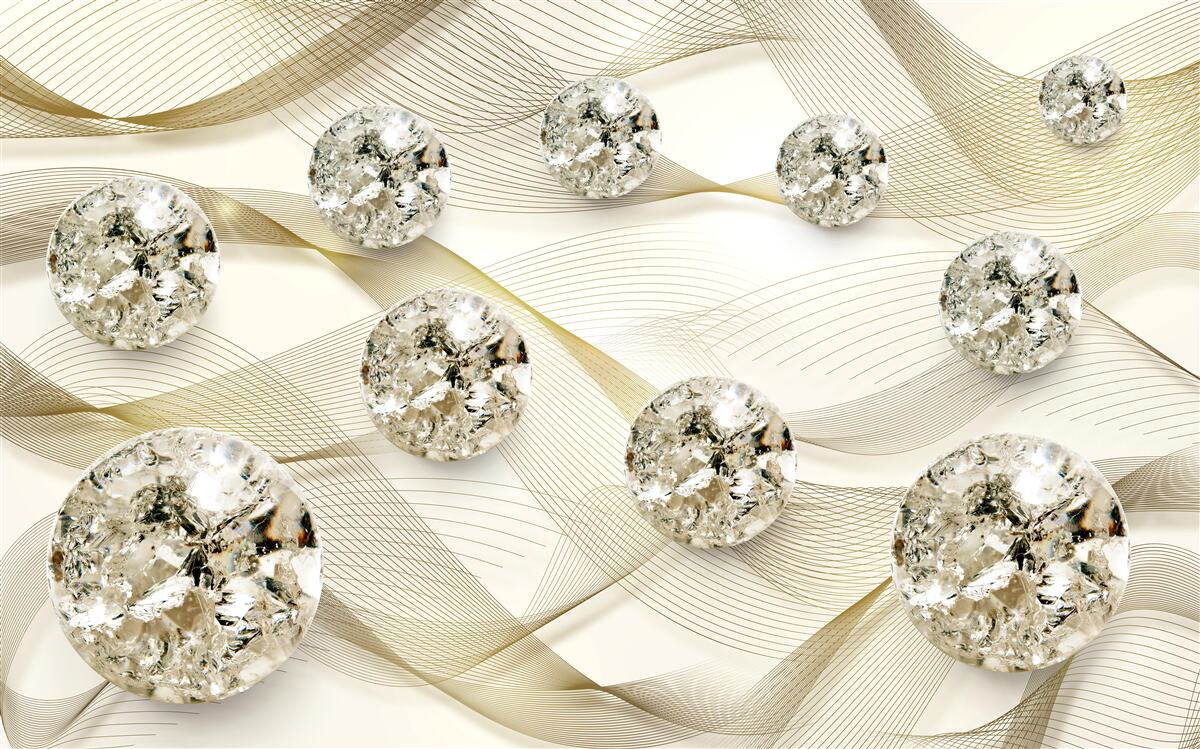 Фотошпалери ніжні шовкові вироби, прикрашені діамантами