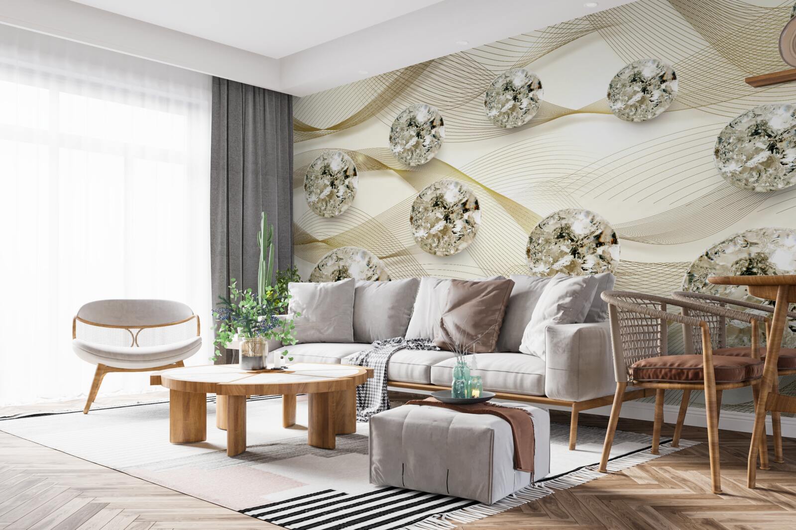 Фотошпалери ніжні шовкові вироби, прикрашені діамантами