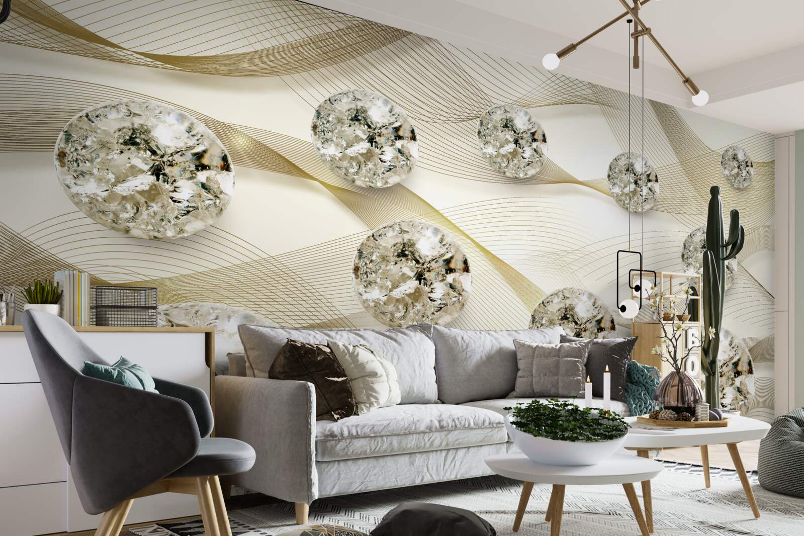 Фотошпалери ніжні шовкові вироби, прикрашені діамантами