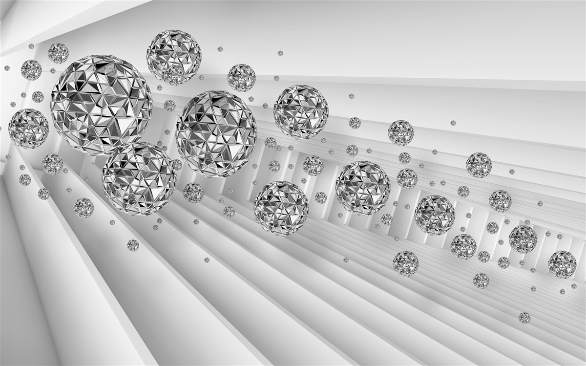 Фотошпалери кулі з плаваючими діамантами