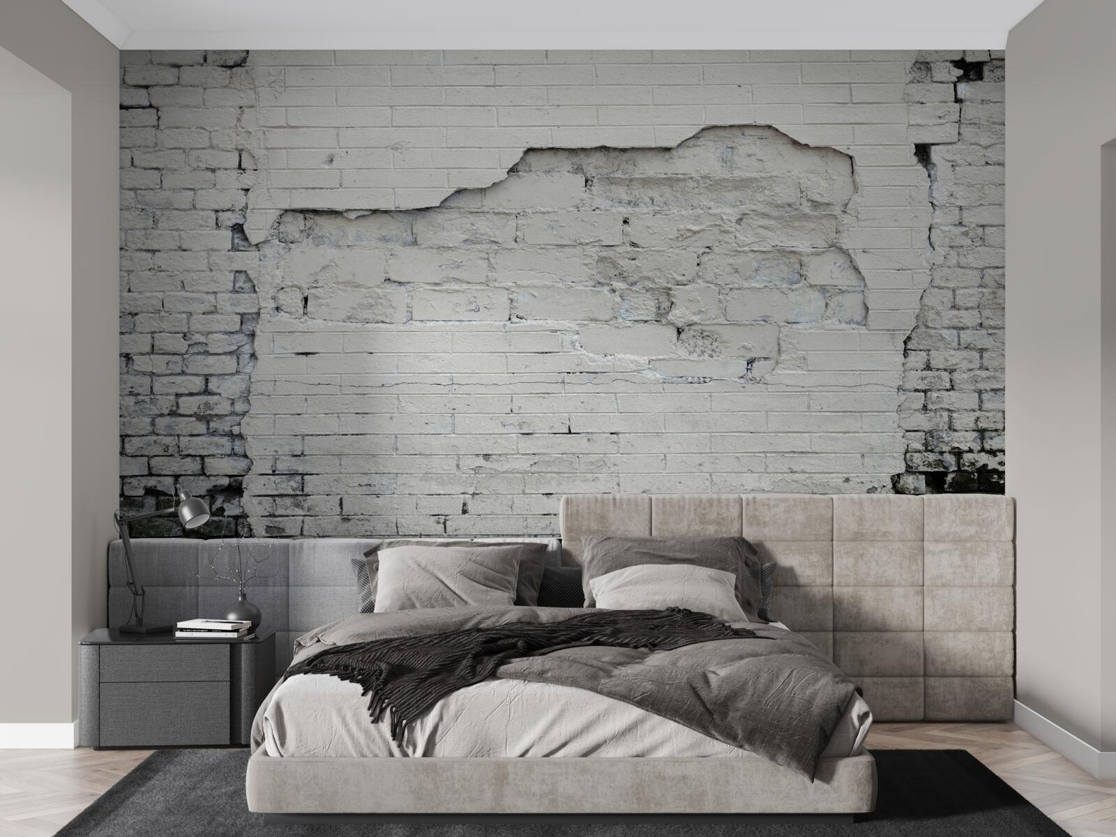 Фотошпалери стіна з сірого каменю та цегли