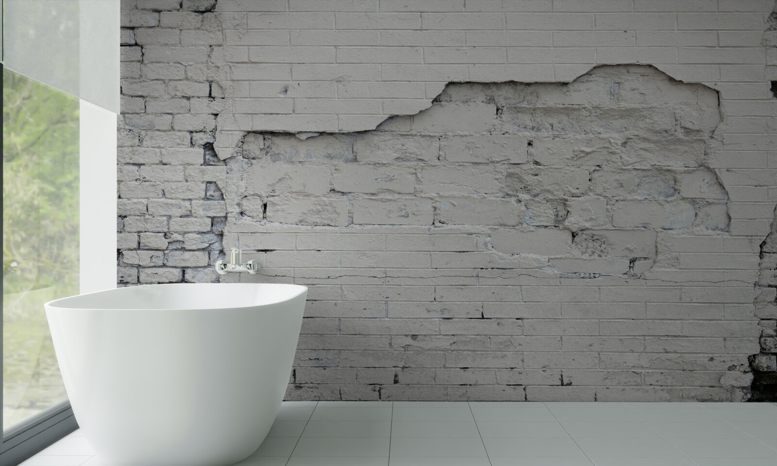 Фотошпалери стіна з сірого каменю та цегли