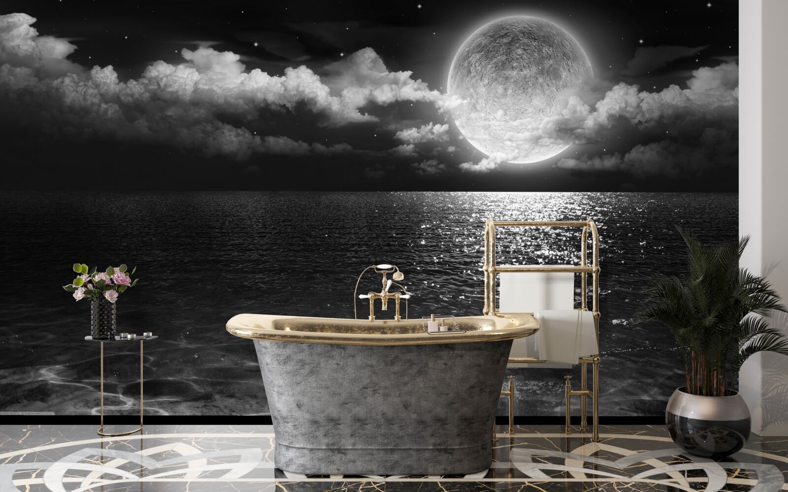 Фотошпалери спокійний берег вночі