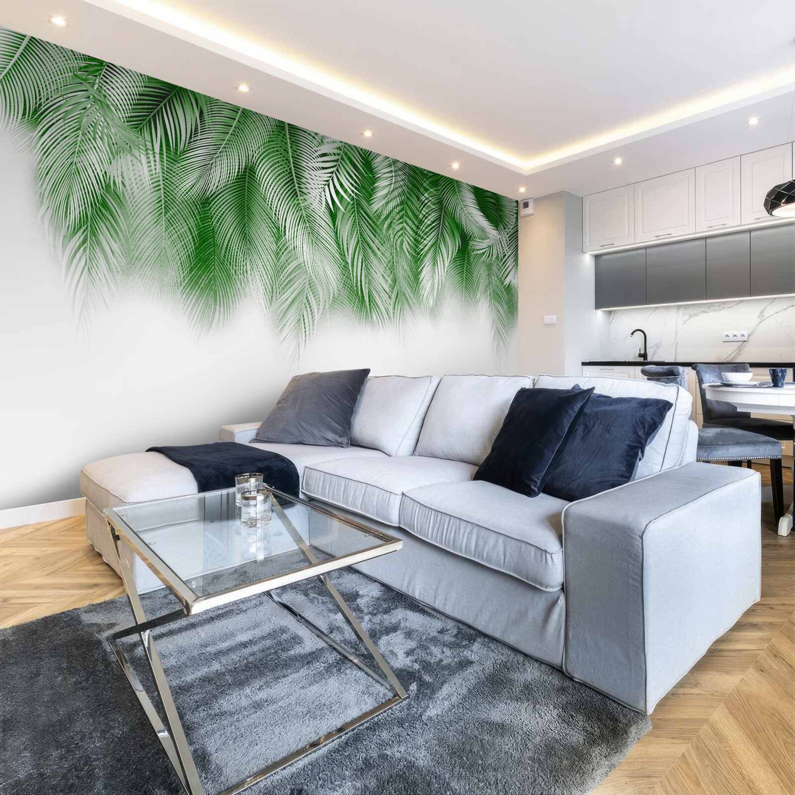 Фотошпалери світло-зелене листя папороті