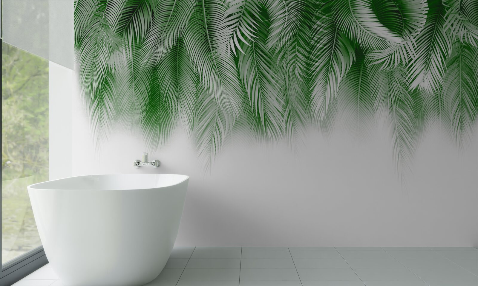 Фотошпалери світло-зелене листя папороті