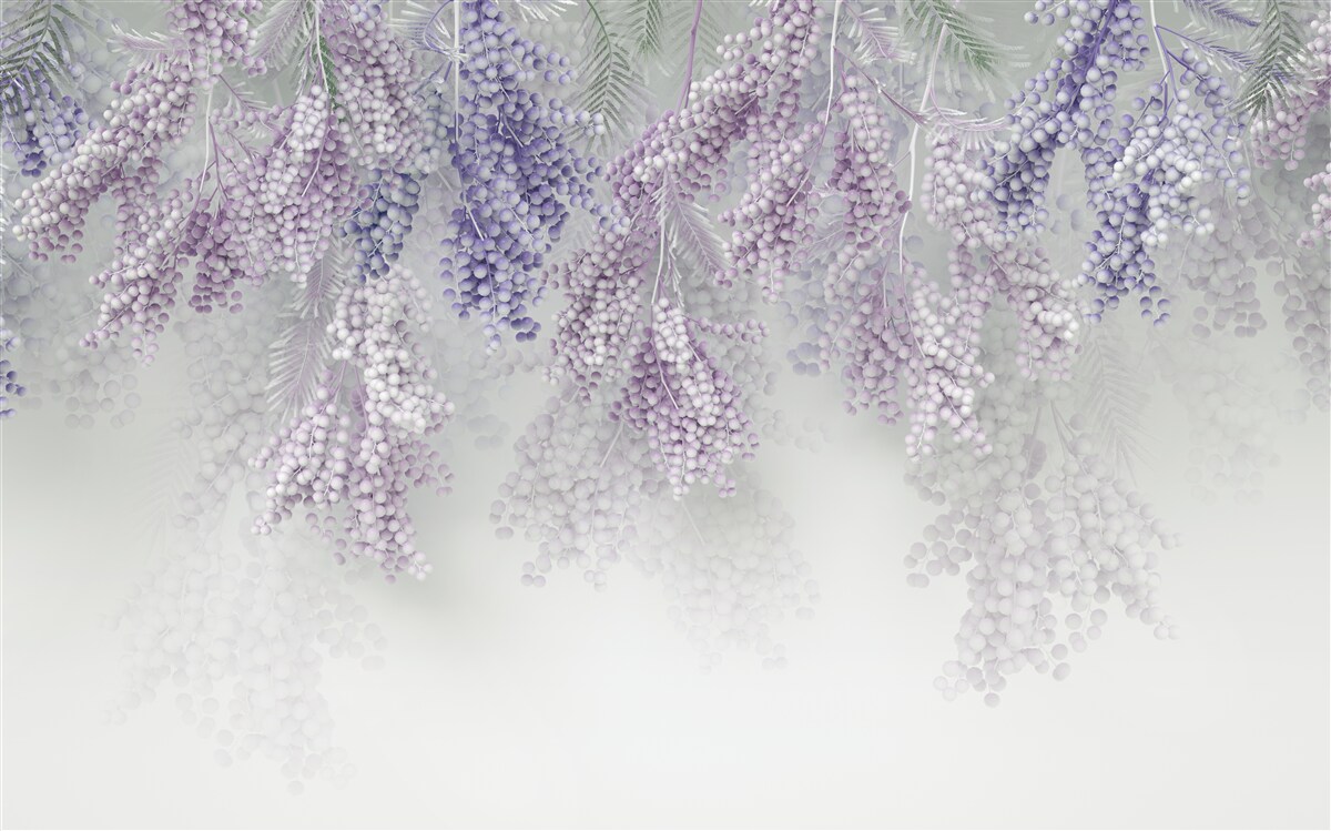 Фотошпалери тонкі пагони з рясним листям