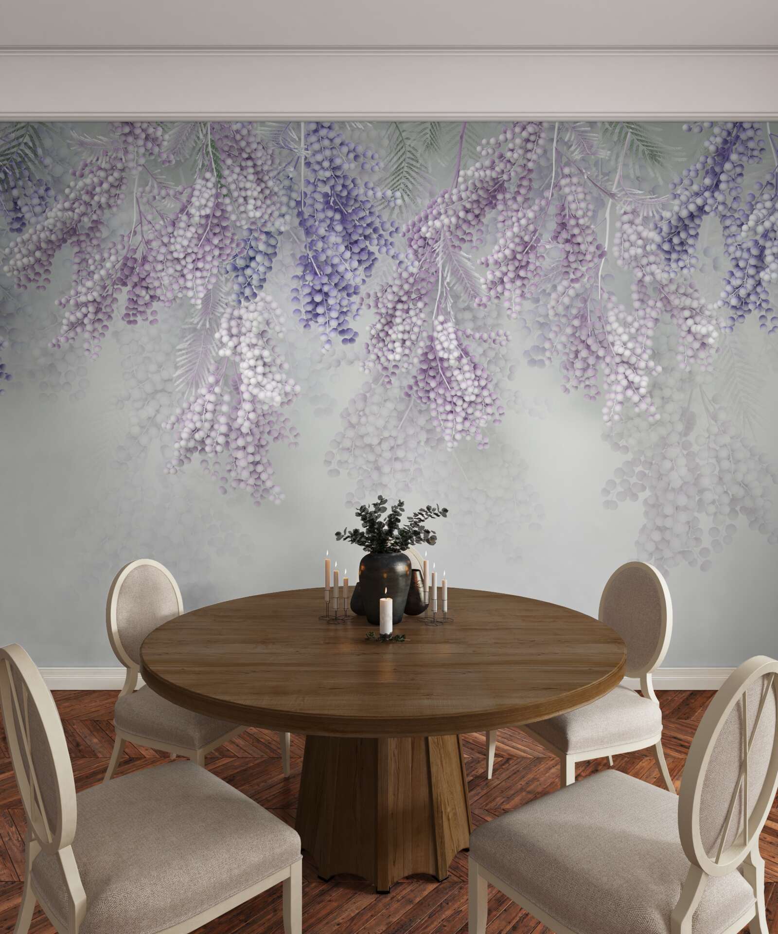 Фотошпалери тонкі пагони з рясним листям