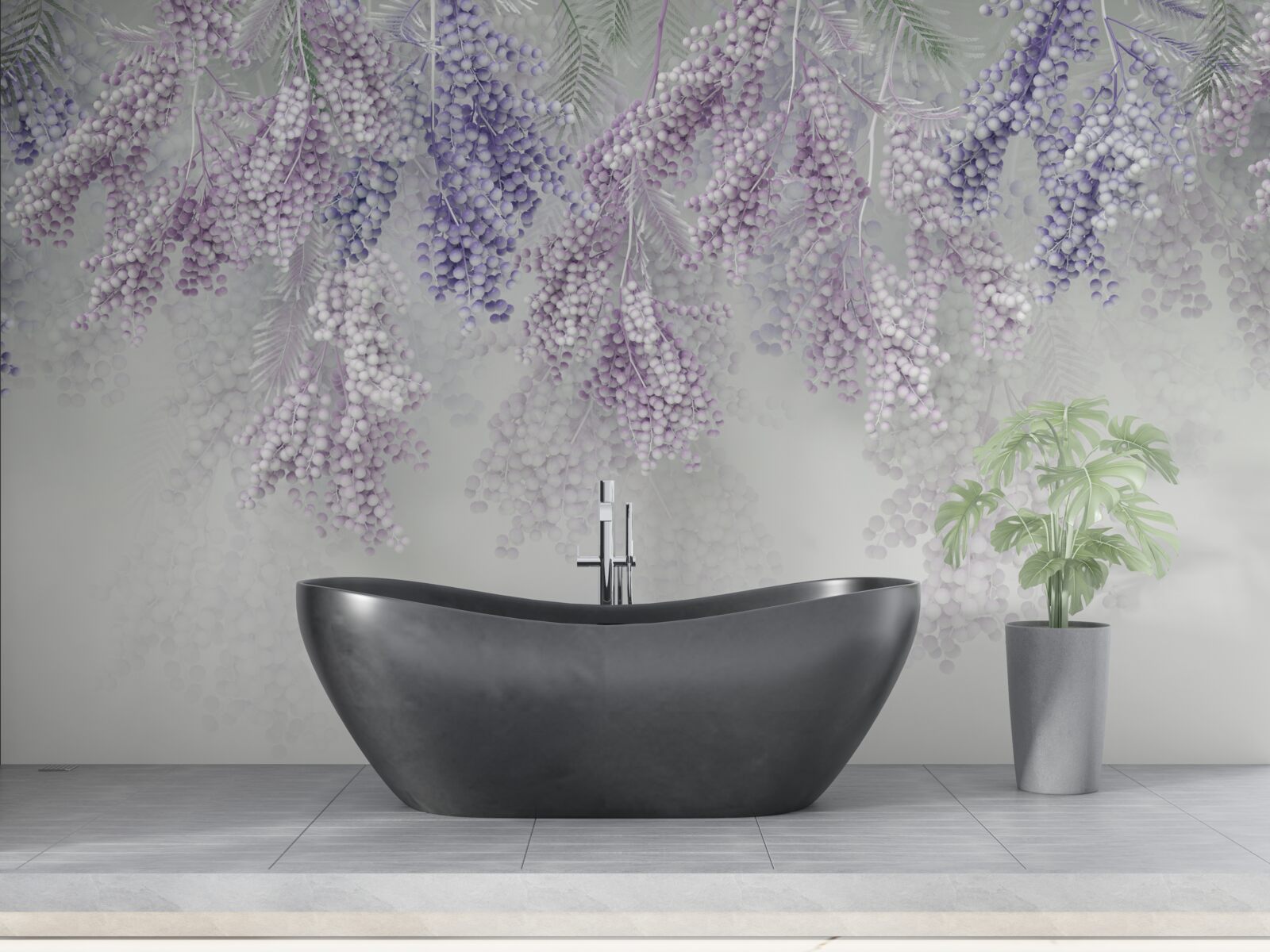 Фотошпалери тонкі пагони з рясним листям