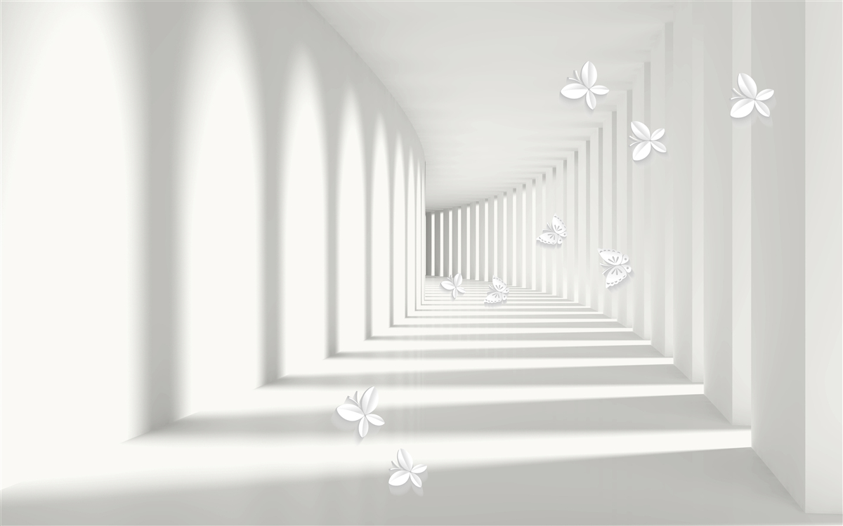 Фотошпалери коридор, що віддаляється в нескінченність