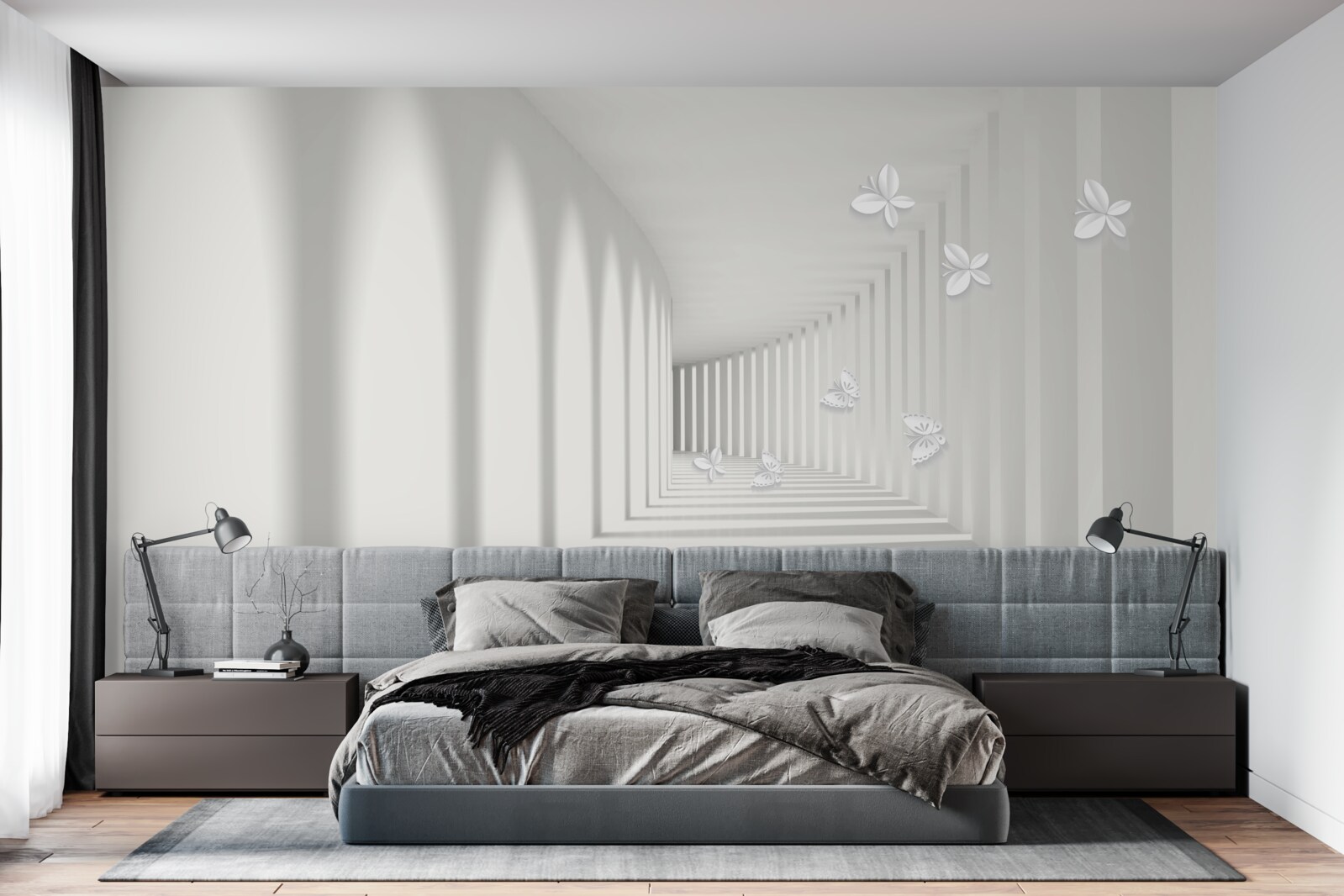 Фотошпалери коридор, що віддаляється в нескінченність