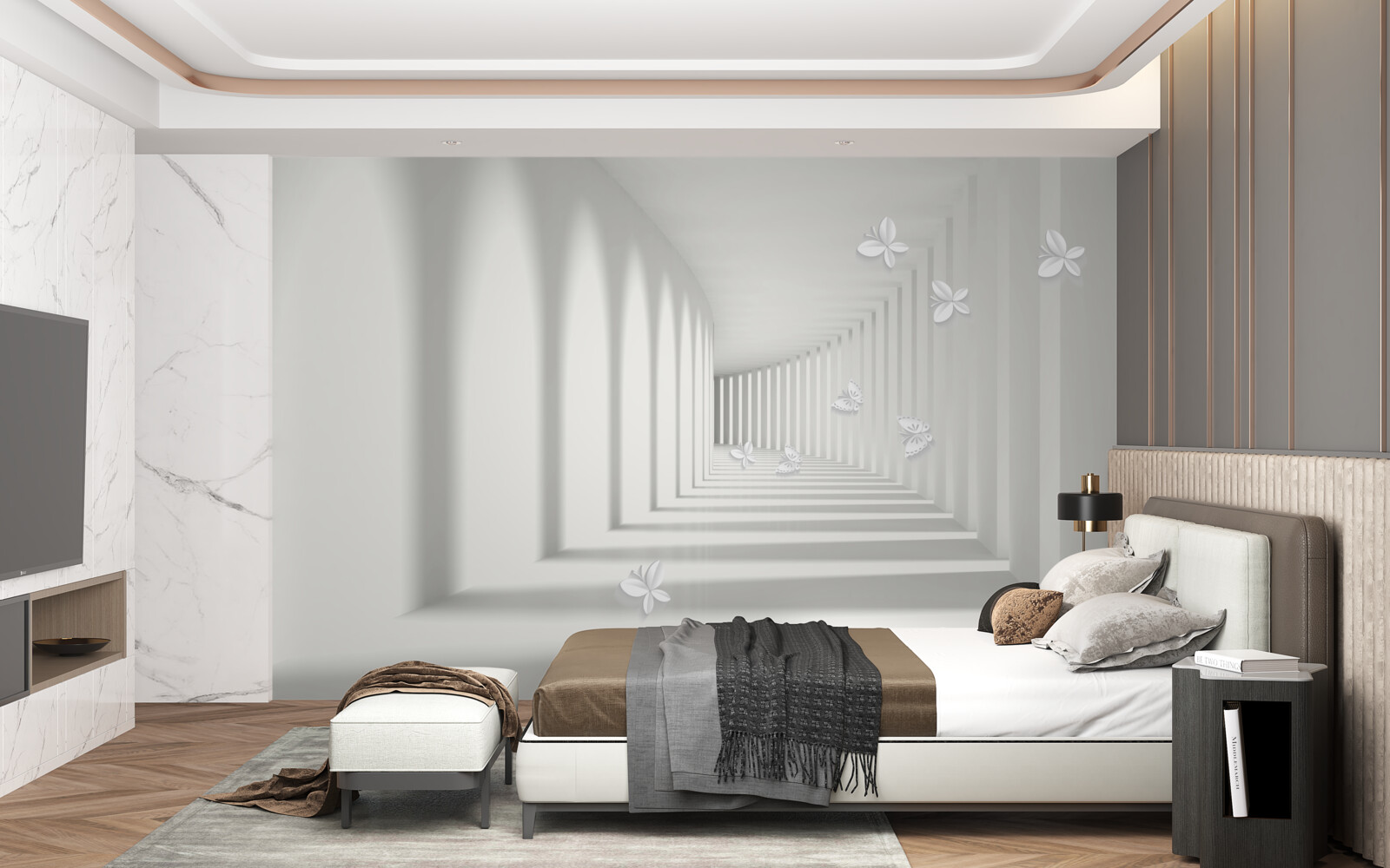 Фотошпалери коридор, що віддаляється в нескінченність