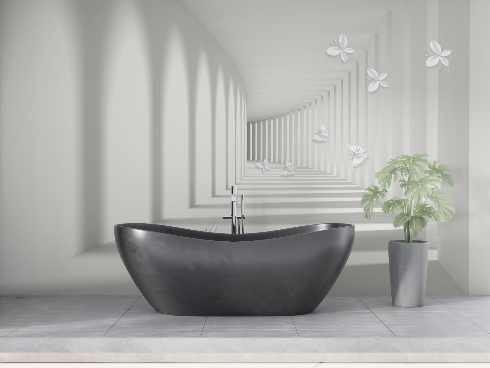 Фотошпалери коридор, що віддаляється в нескінченність