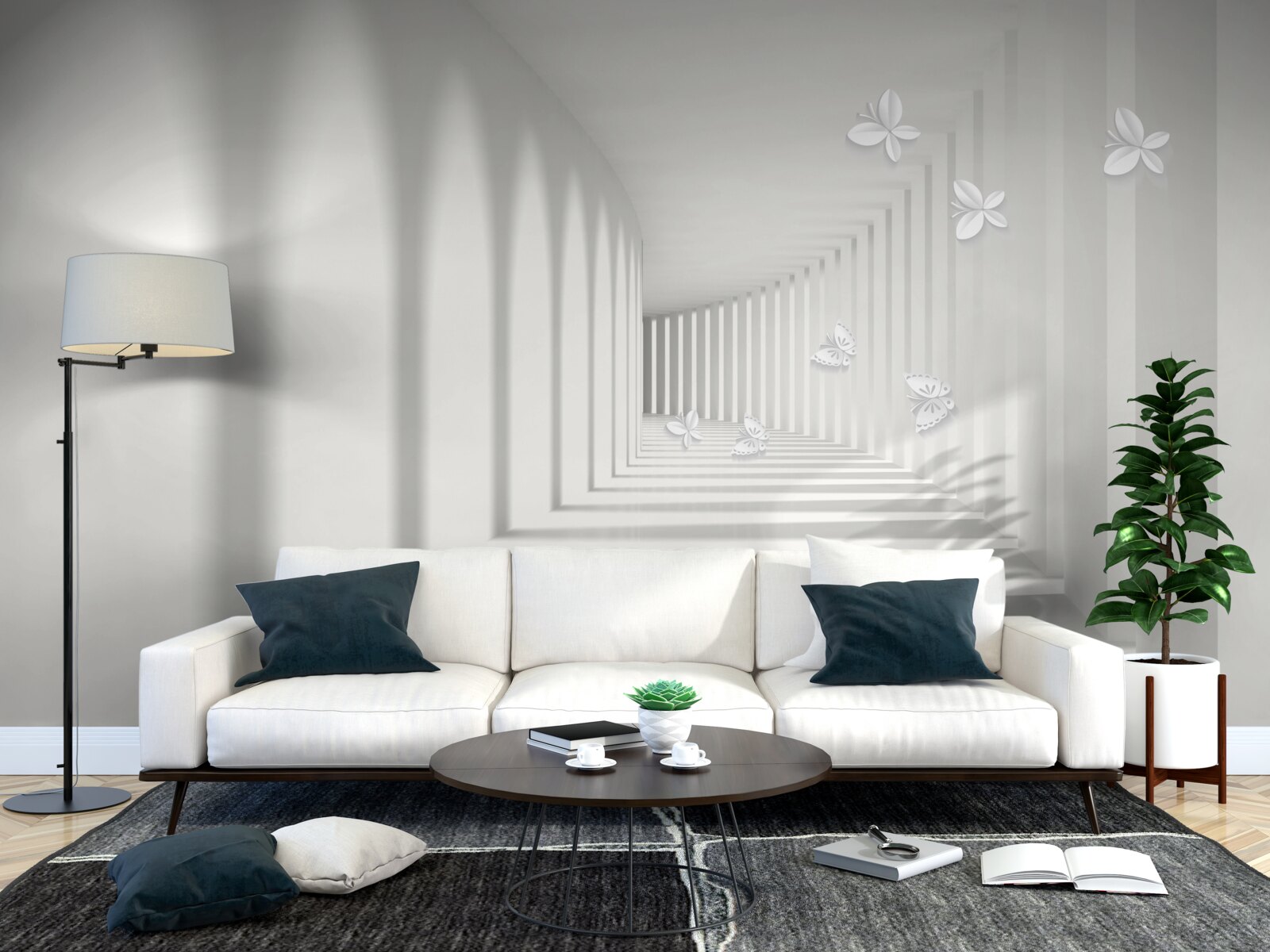 Фотошпалери коридор, що віддаляється в нескінченність