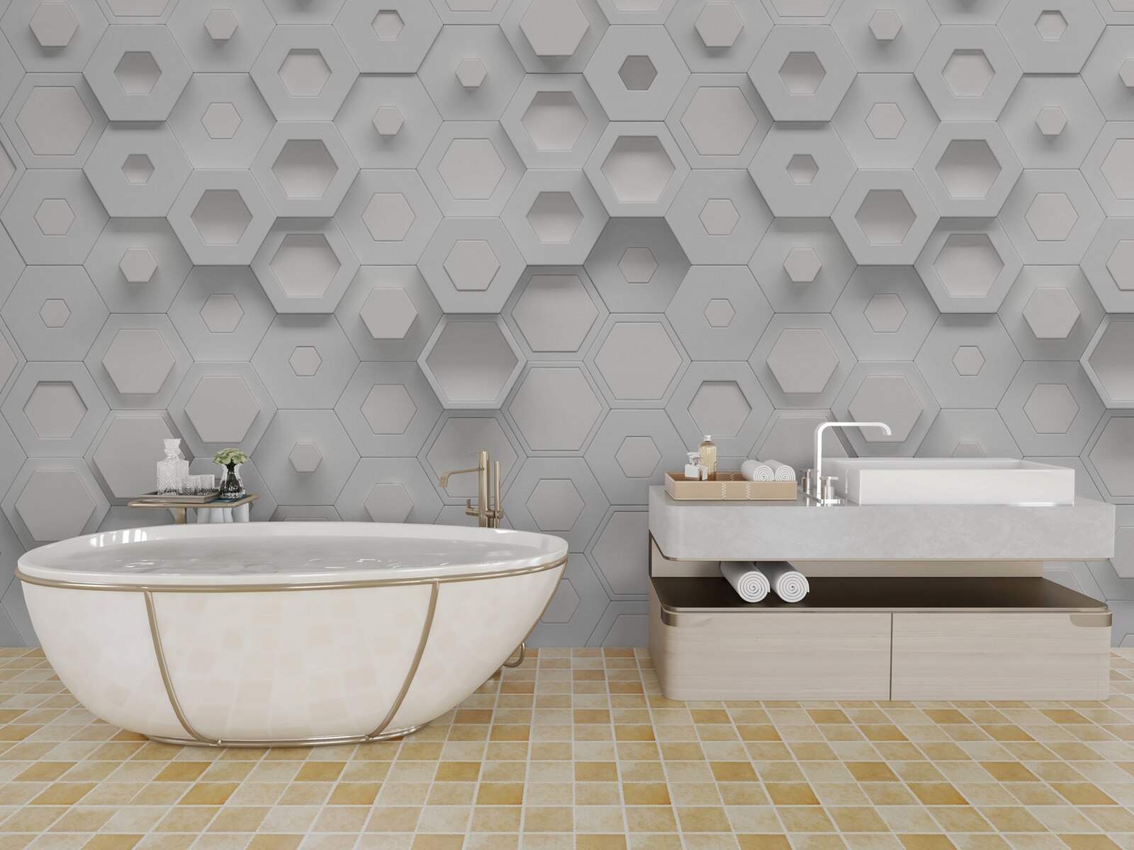 Фотошпалери абстракція у вигляді сот