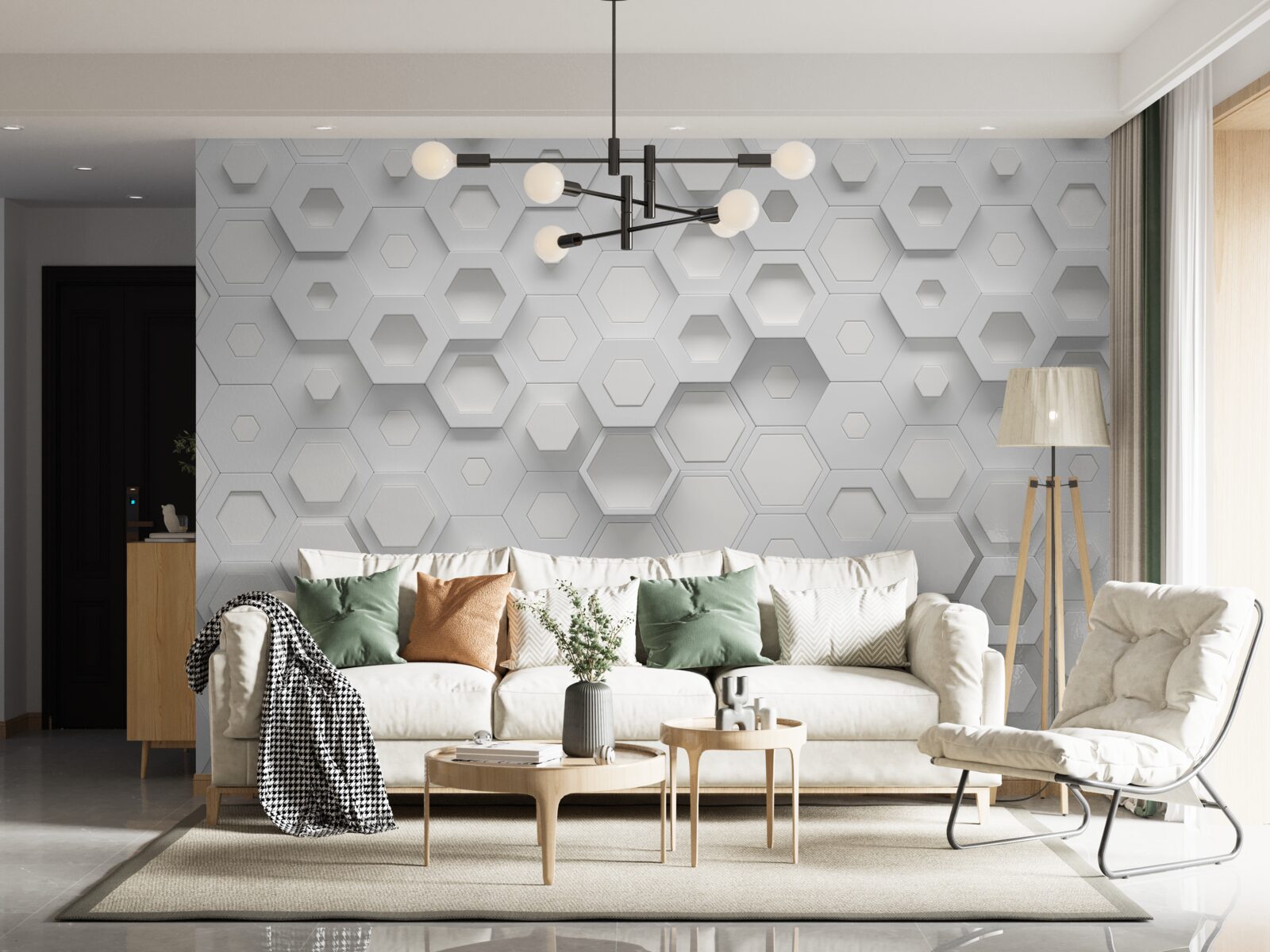 Фотошпалери абстракція у вигляді сот