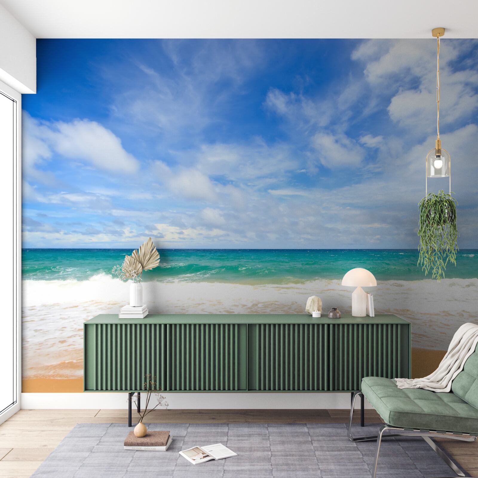 Фотошпалери безкраї блакитні простори океану та берегової лінії