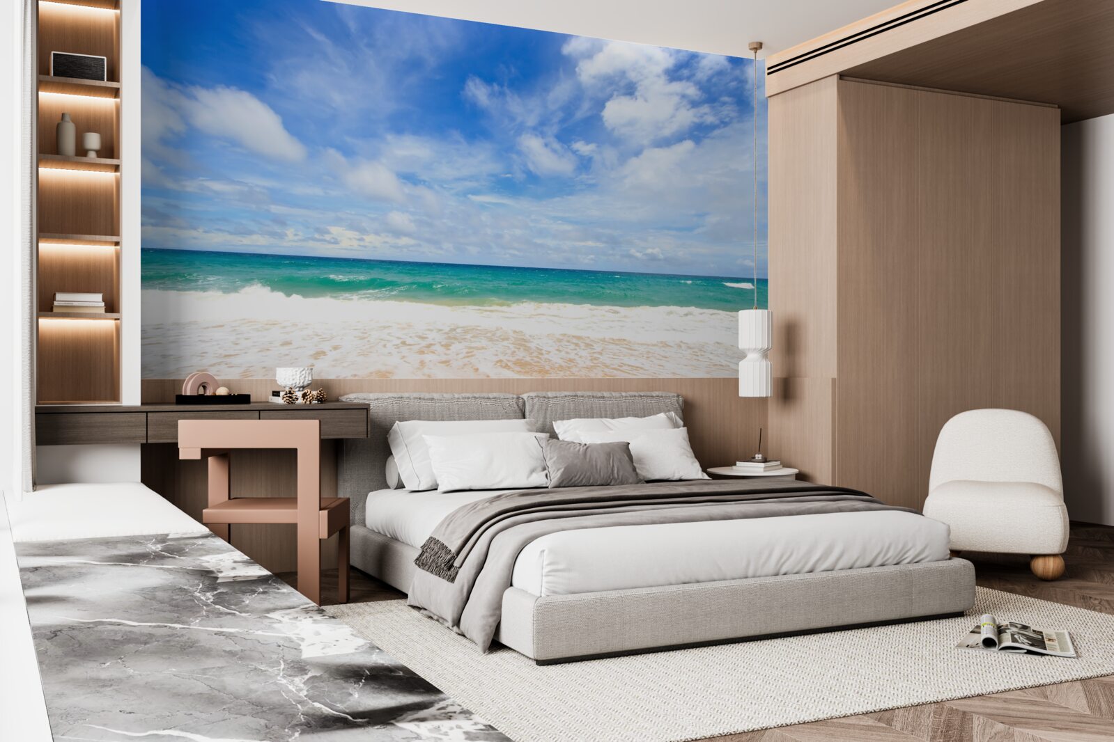 Фотошпалери безкраї блакитні простори океану та берегової лінії