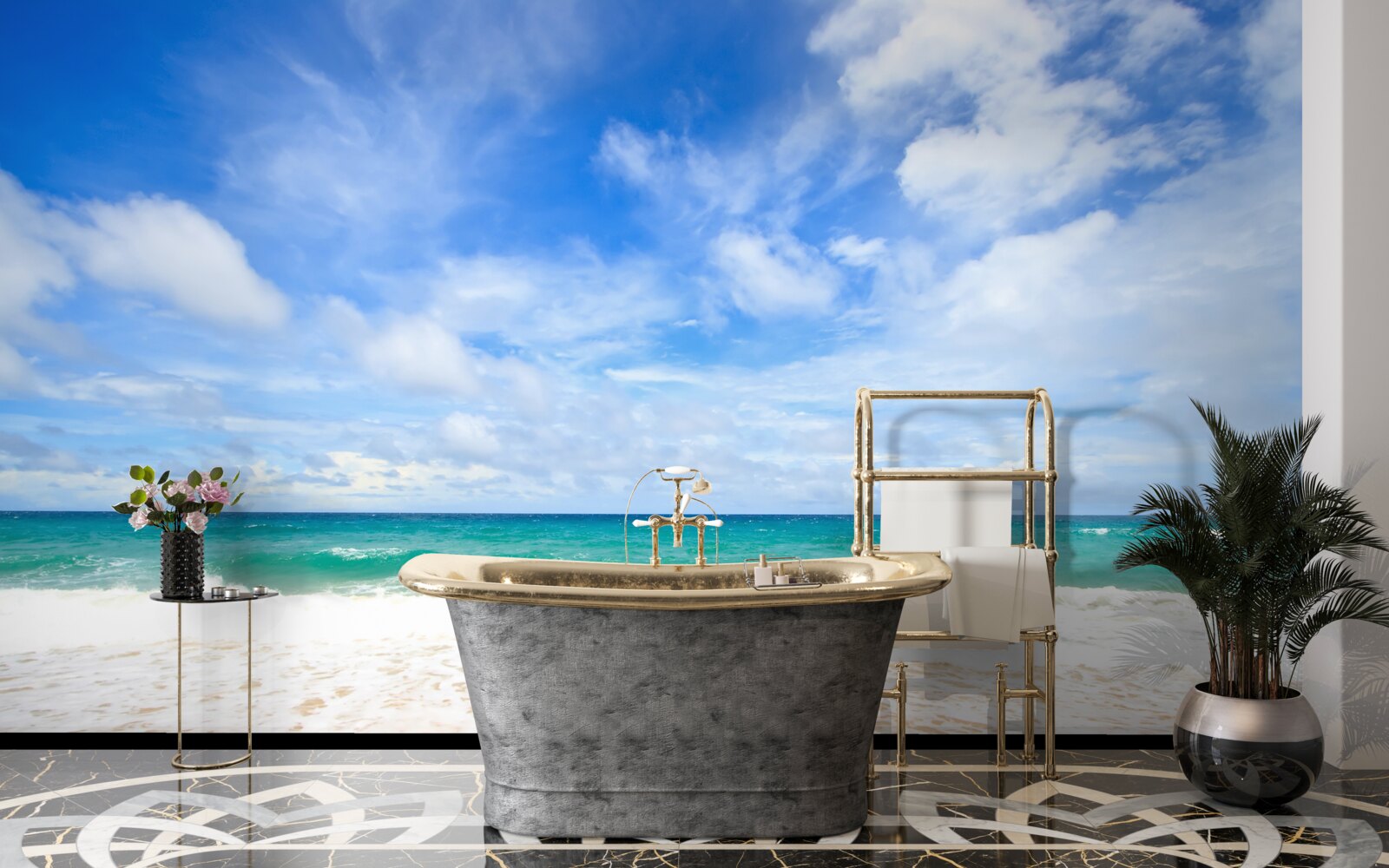 Фотошпалери безкраї блакитні простори океану та берегової лінії