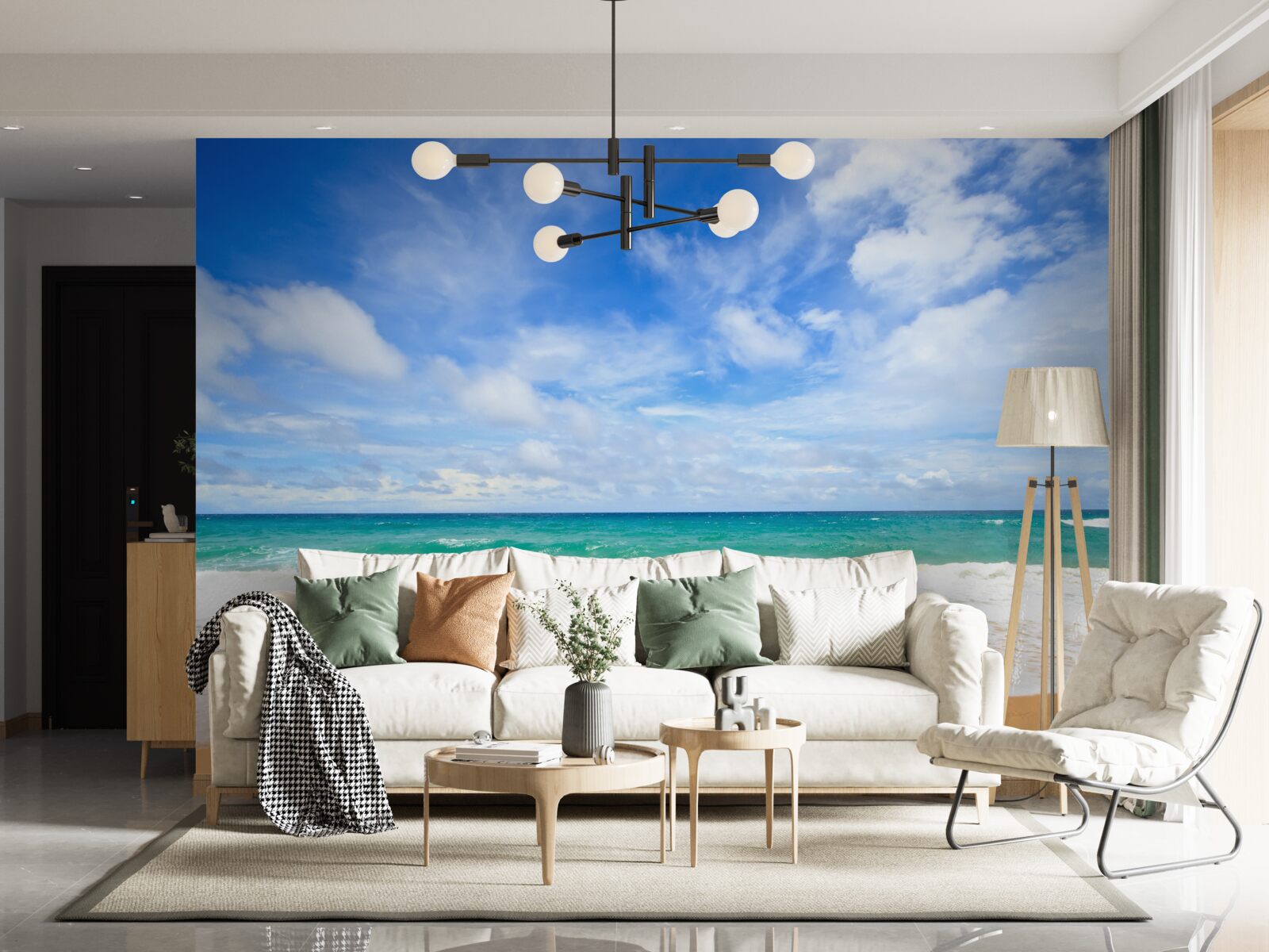 Фотошпалери безкраї блакитні простори океану та берегової лінії