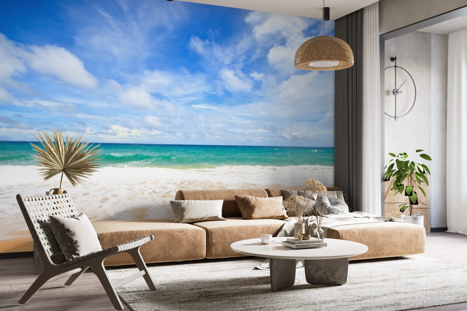 Фотошпалери безкраї блакитні простори океану та берегової лінії