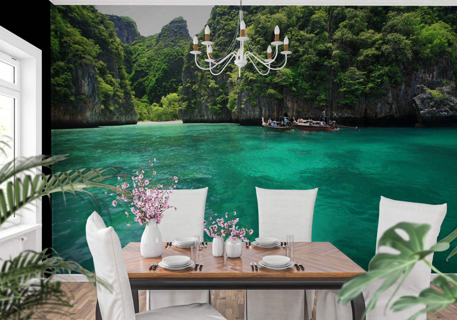 Фотошпалери бірюзові води та смарагдові гірські острови