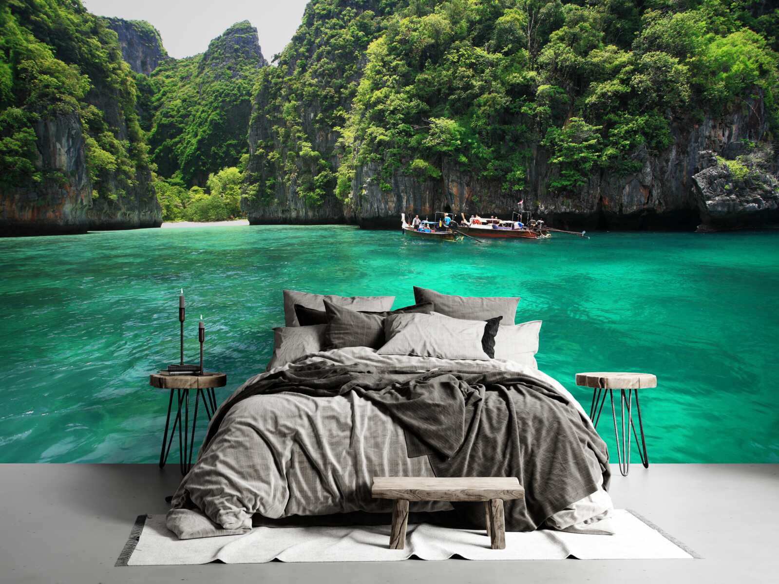 Фотошпалери бірюзові води та смарагдові гірські острови