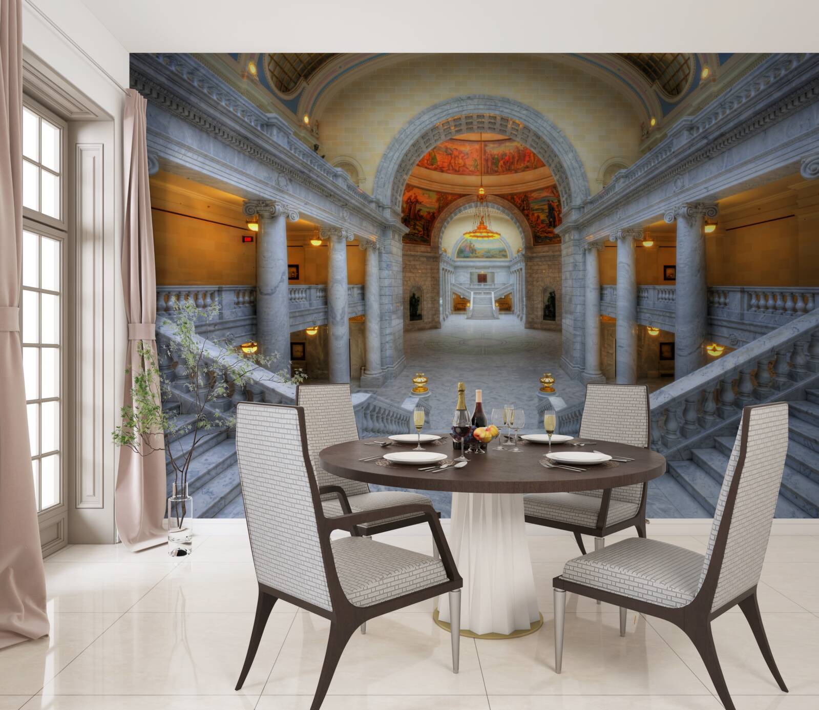 Фотошпалери серія сходів з вигнутими маршами