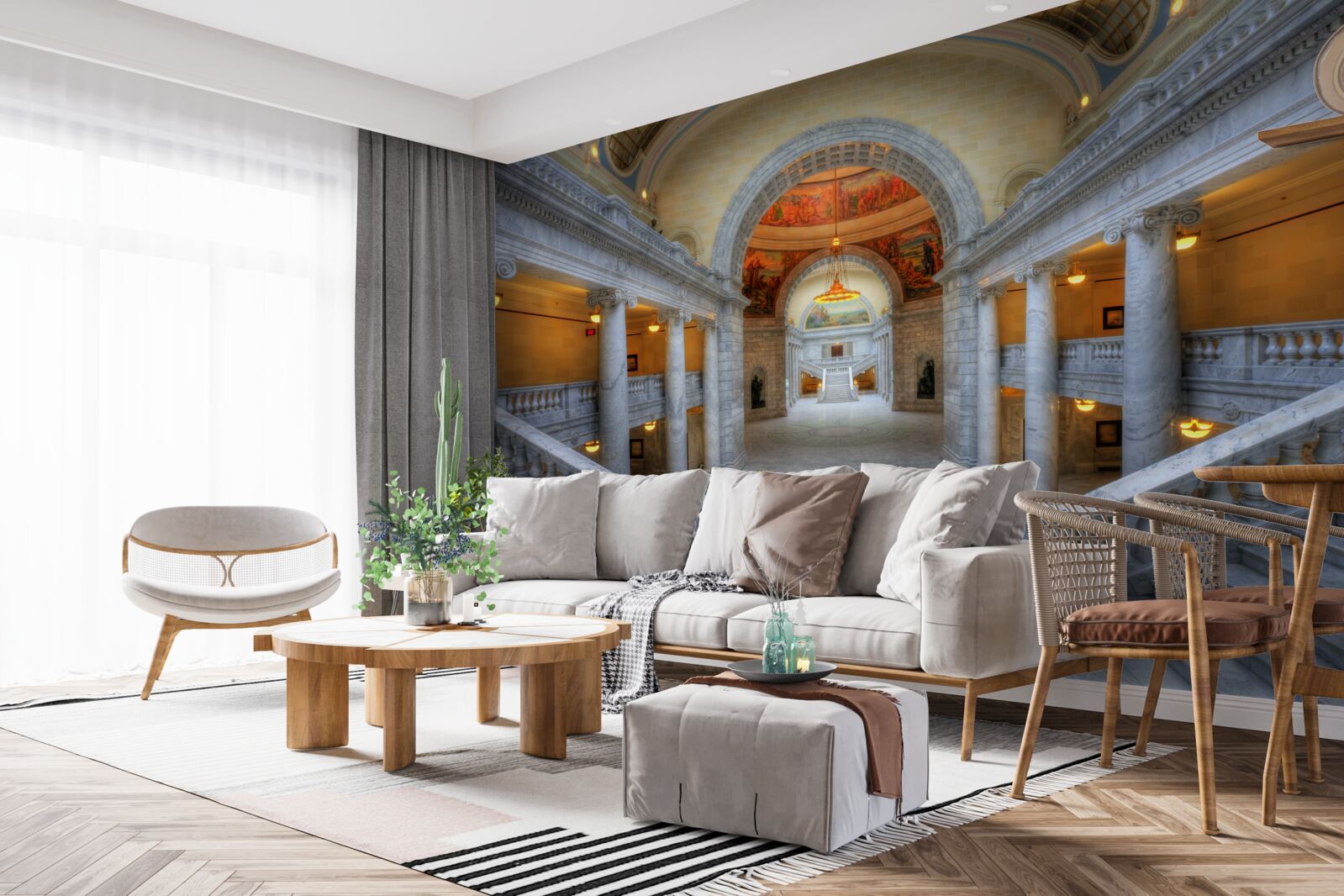 Фотошпалери серія сходів з вигнутими маршами