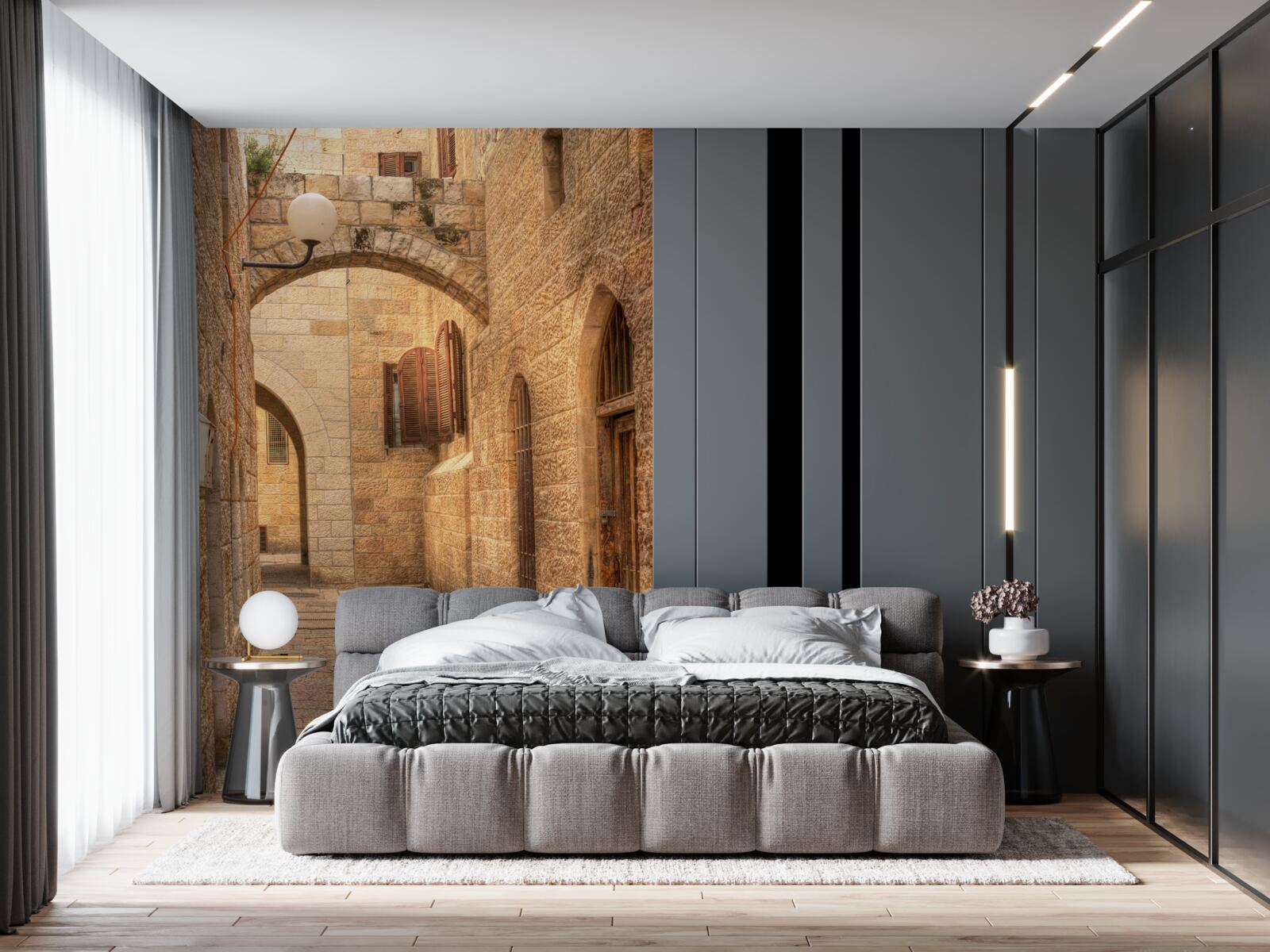 Фотошпалери кам'яна арка в історичній частині міста