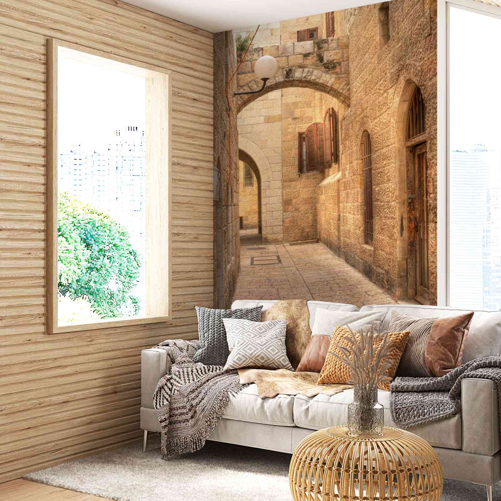 Фотошпалери кам'яна арка в історичній частині міста