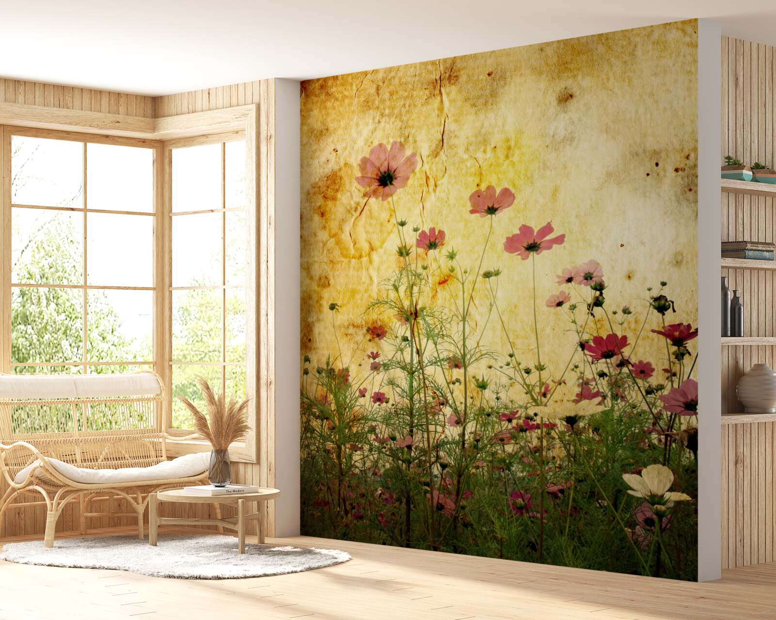 Фотошпалери луг, всіяний маками