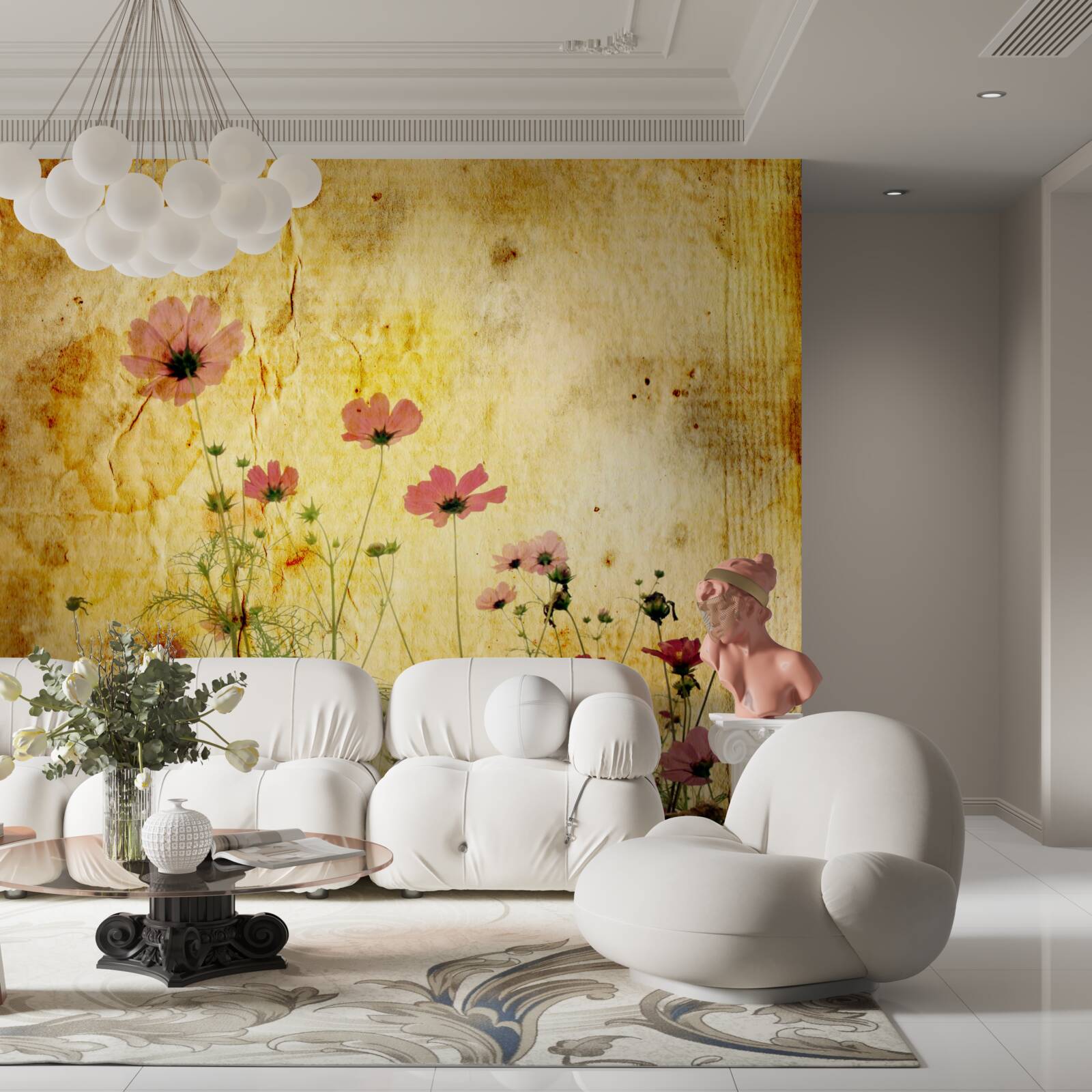 Фотошпалери луг, всіяний маками